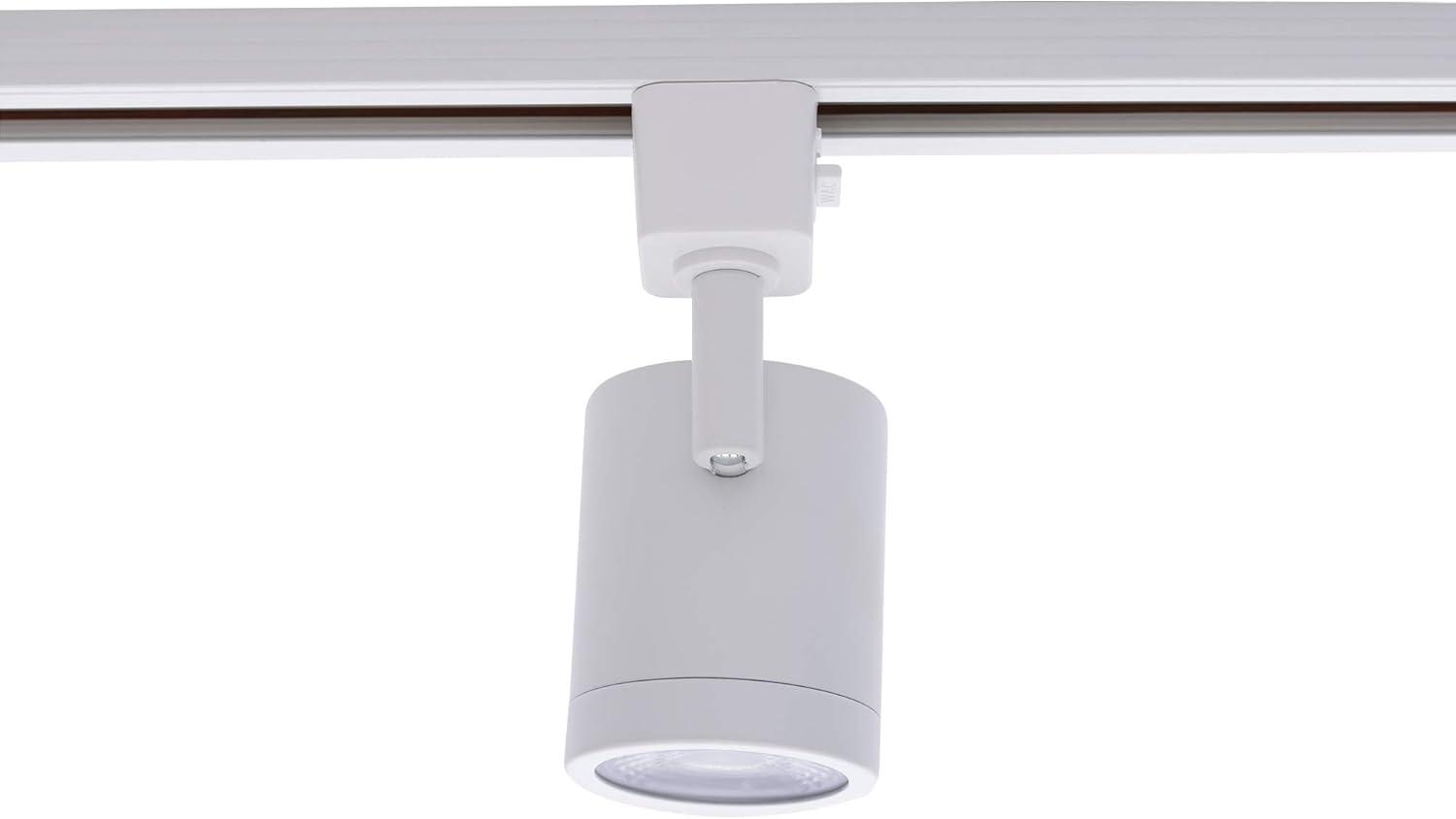 Sleek White Aluminum LED Track Light with Frosted Glass Lens, 2-Pack