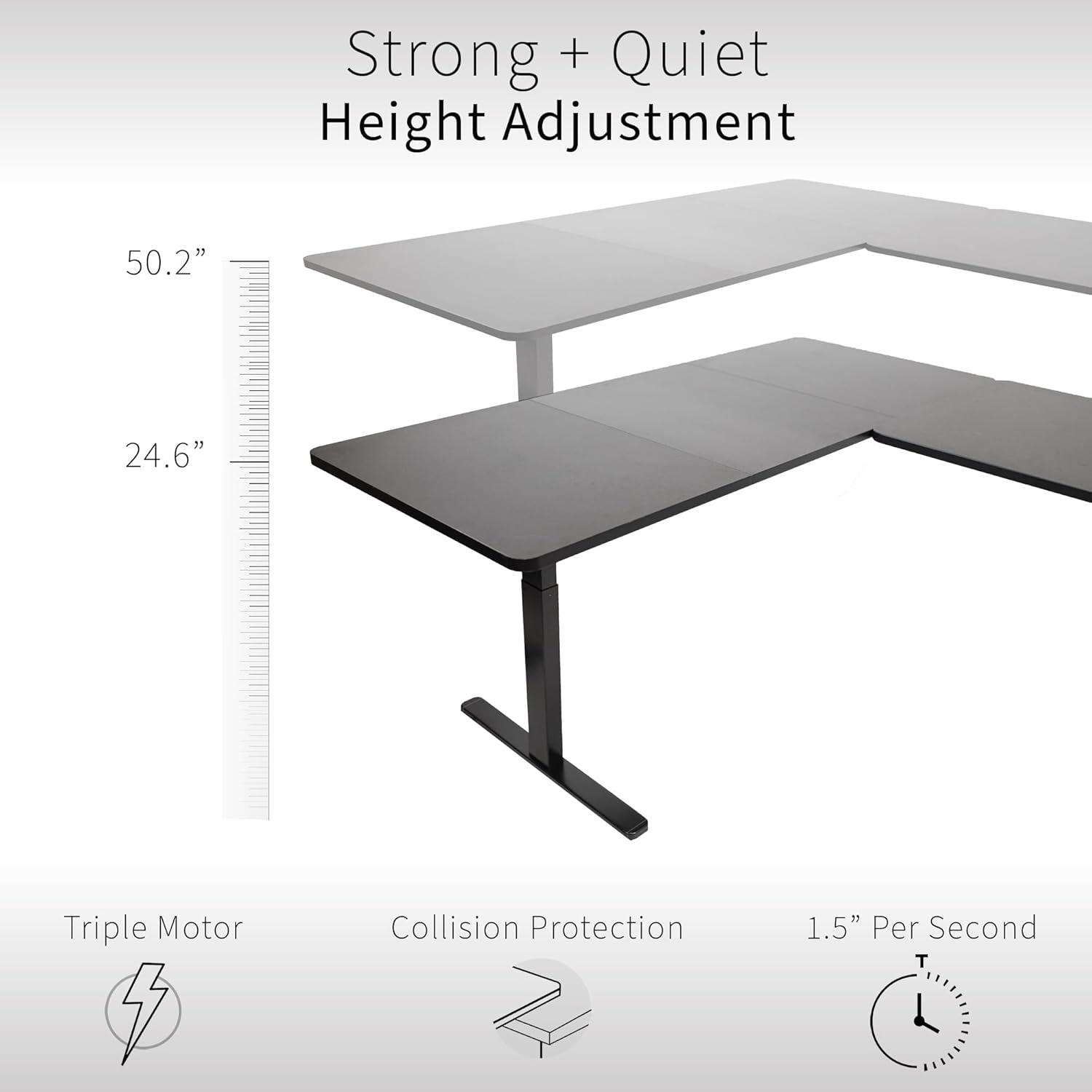 VIVO Electric 77" x 71" Corner Stand Up Desk, 3E7B Series