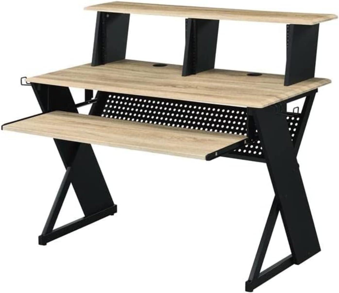 Humanity 47" Decorative Bookshelf Natural and Black - Acme Furniture