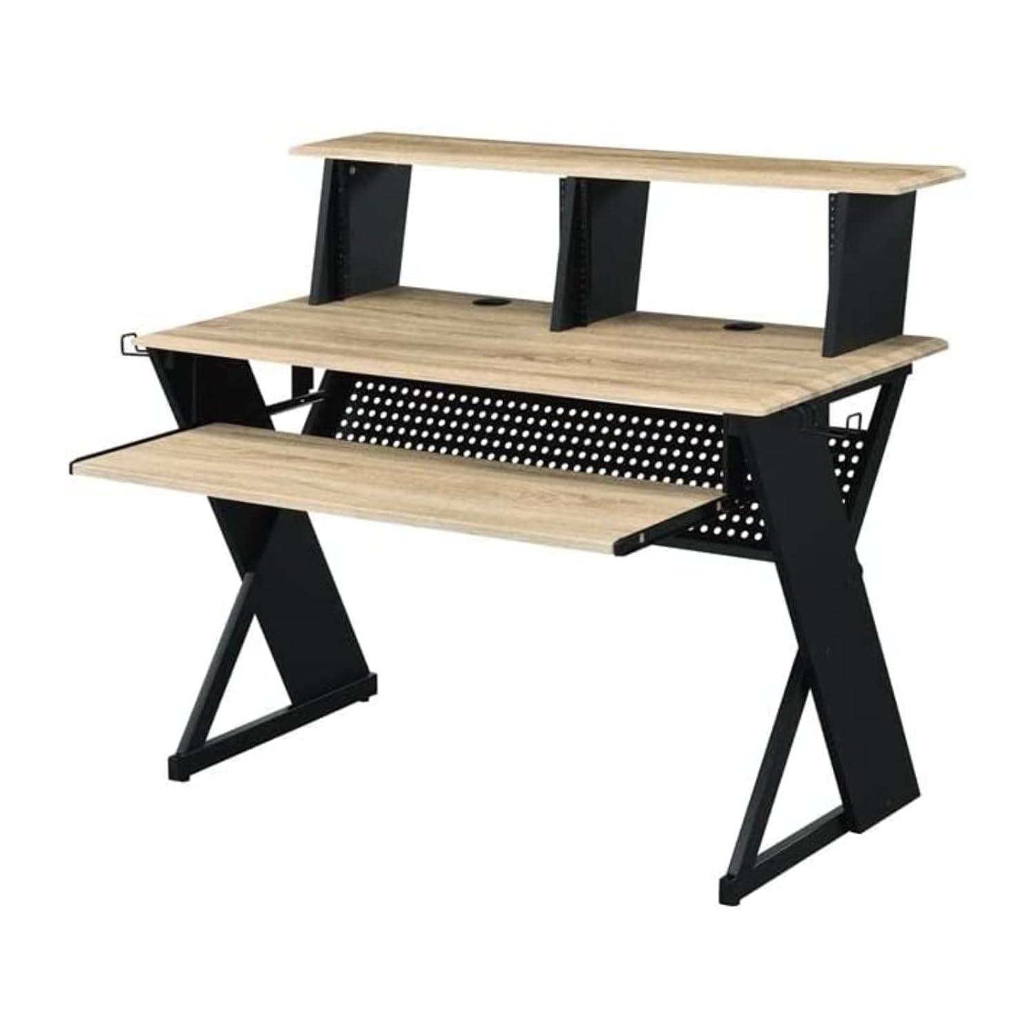 Humanity 47" Decorative Bookshelf Natural and Black - Acme Furniture