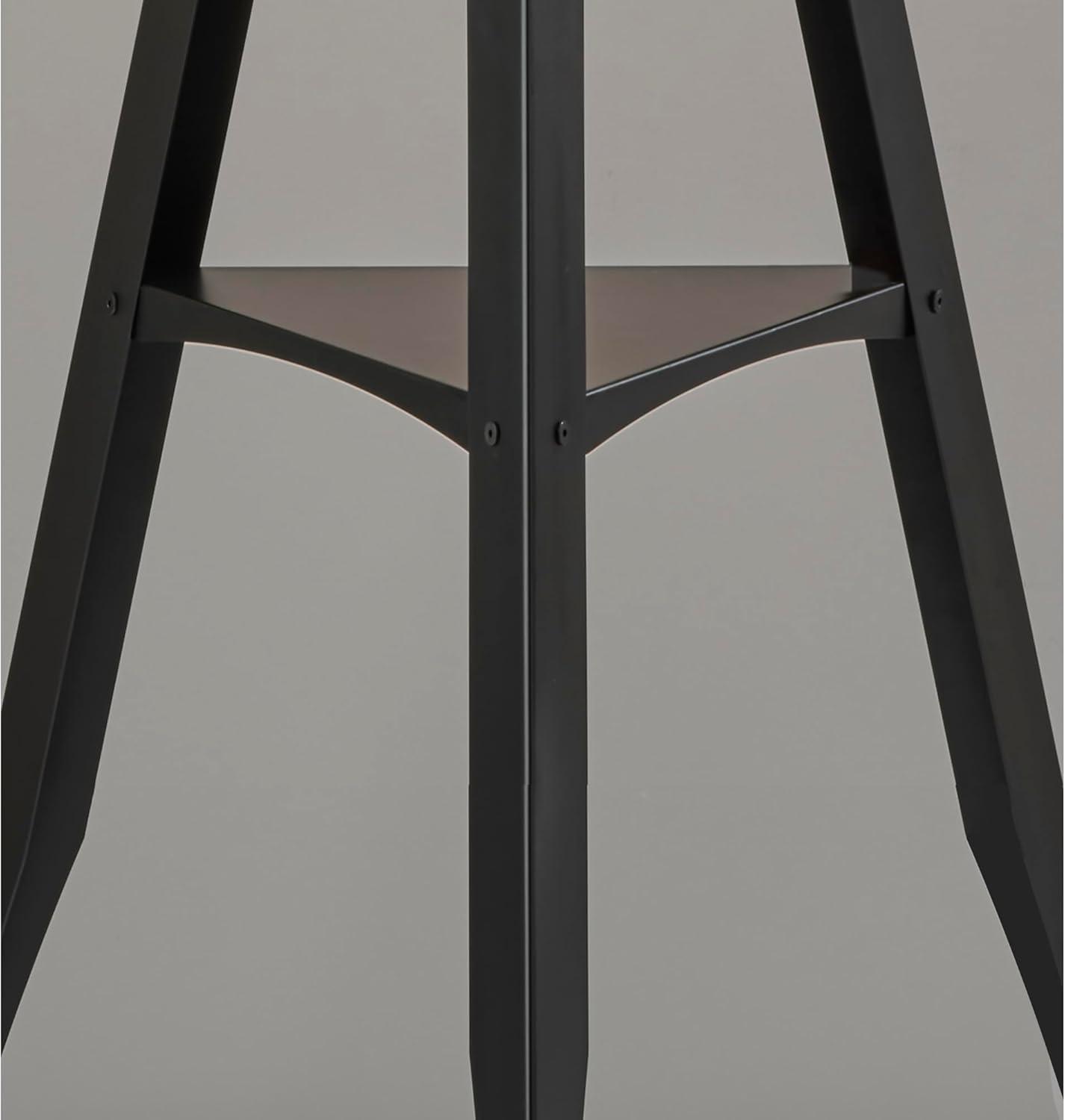 Warren Shelf Floor Lamp Black - Adesso: Modern Design, Linen Shade, Metal Body, ETL Listed