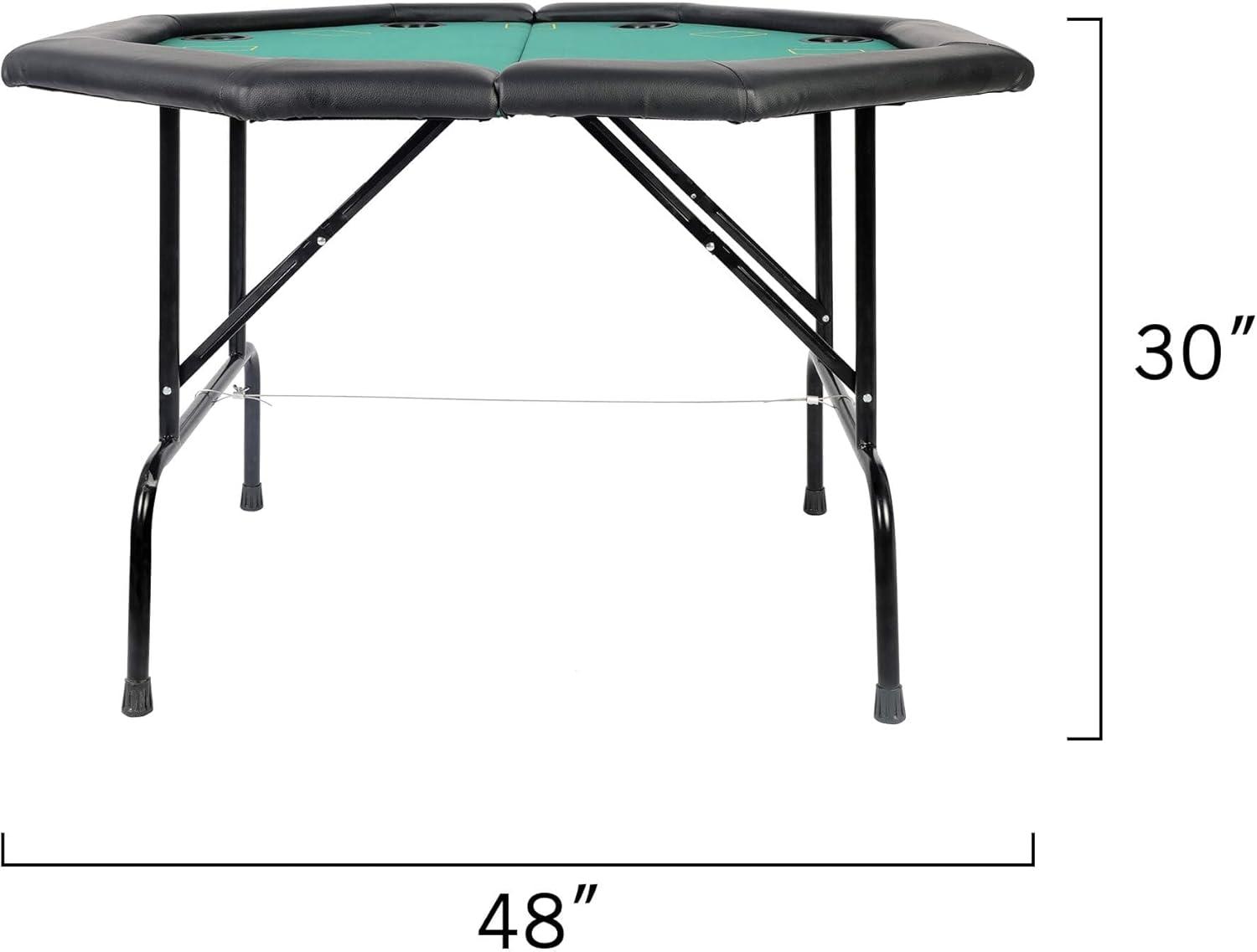Poker Table Folding Casino Poker Table Texas Hold’em Poker Table Foldable, Felt Top Board Game Table with Plastic Cup Holders