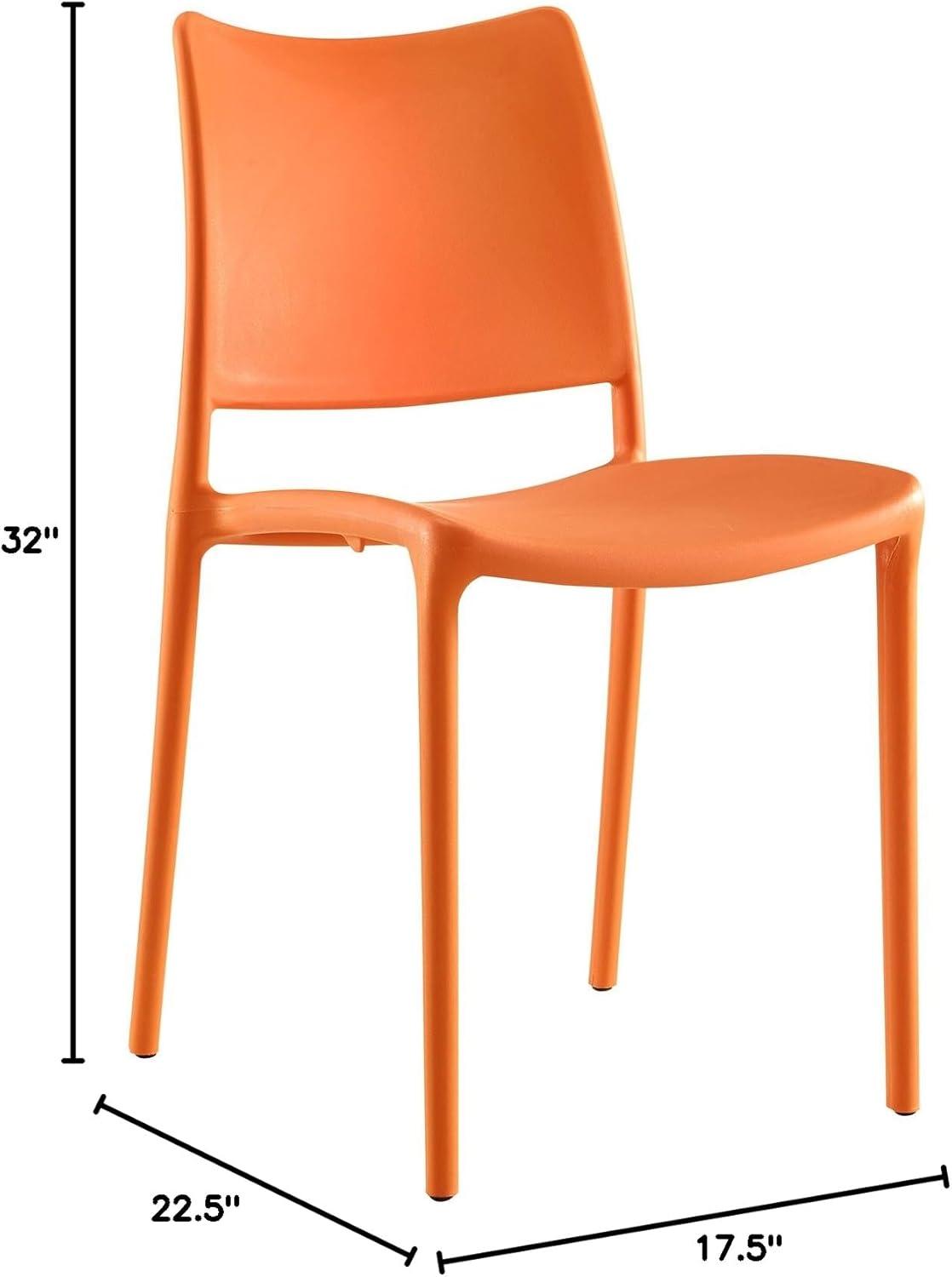 Hipster Vibrant Orange Stackable Indoor/Outdoor Side Chair