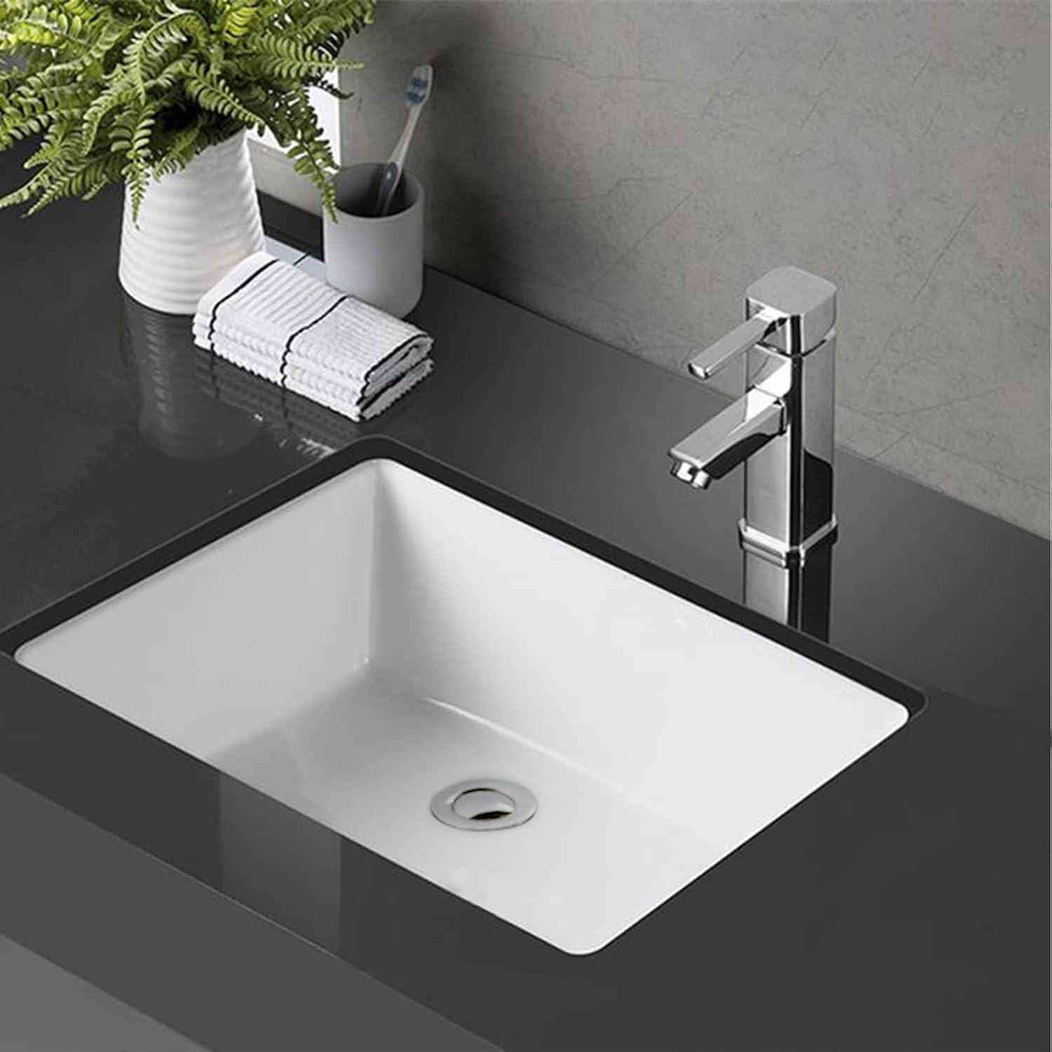 Wells Sinkware Rhythm Series 15.5'' Ceramic Rectangular Bathroom Sink with Overflow