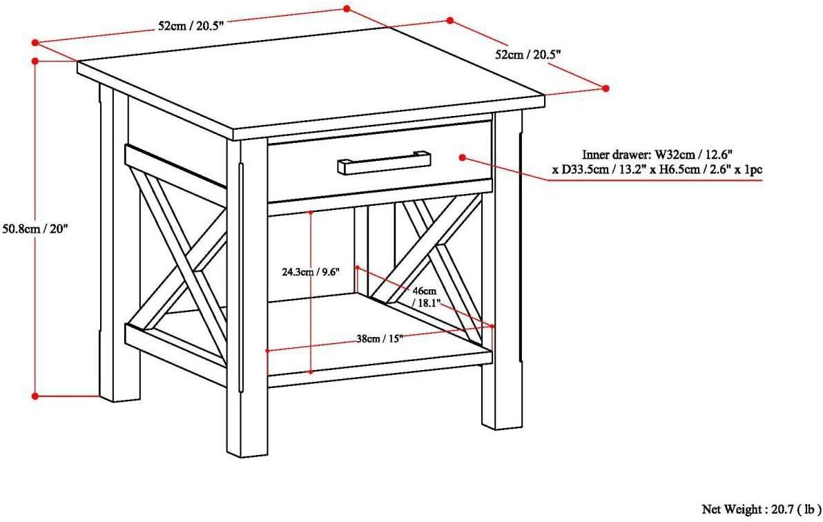 Farmhouse Gray Contemporary Square End Table with Storage