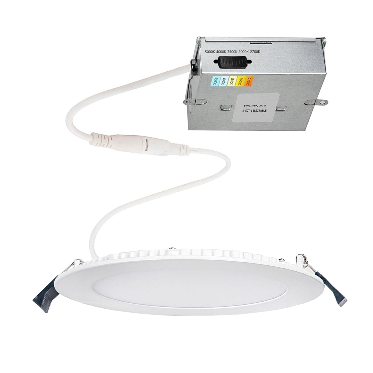 Lotos Selectable Color Temperature Dimmable Air-Tight IC Rated LED Canless Recessed Lighting Kit