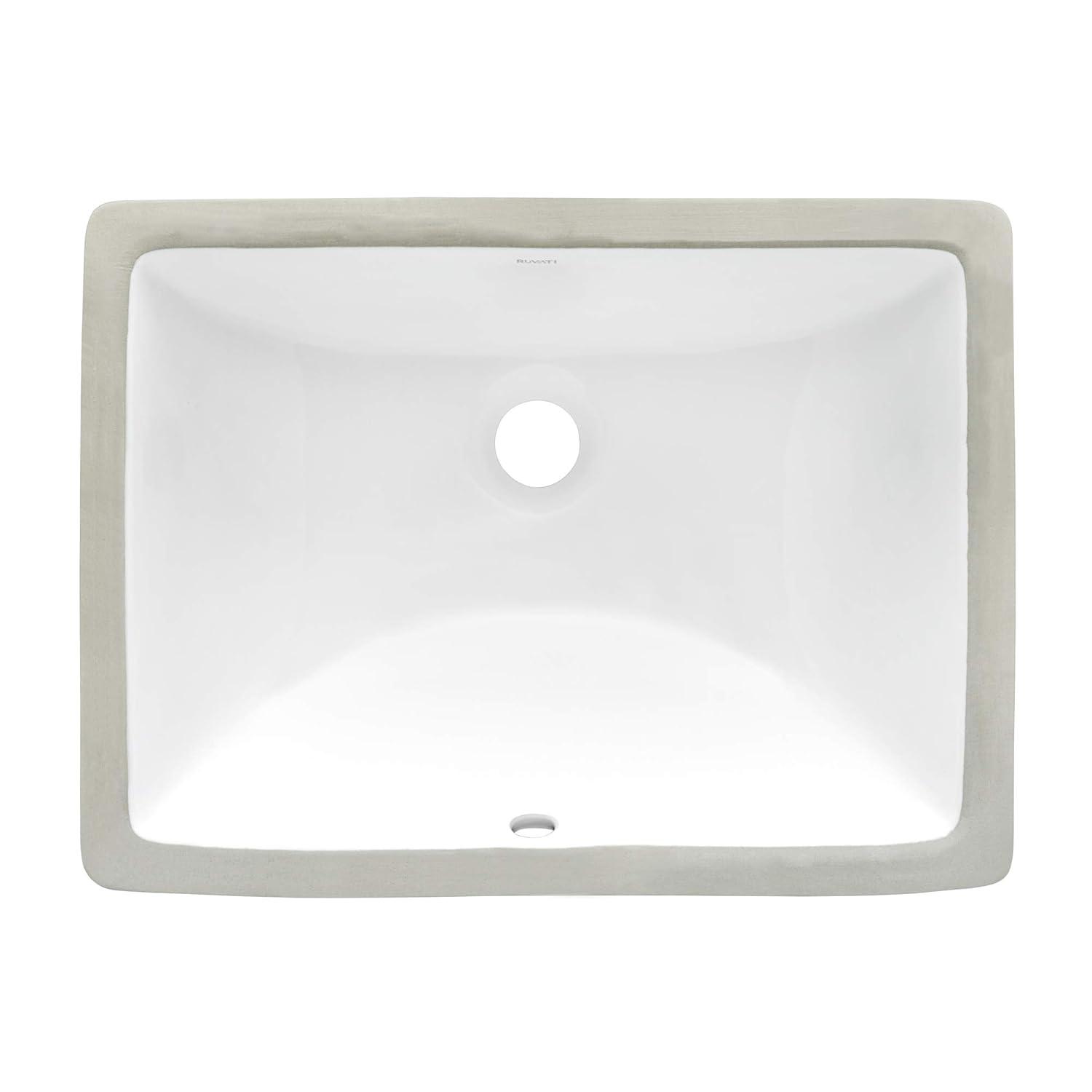 Ruvati Ruvati 18 x 13 inch Undermount Bathroom Sink White Rectangular Porcelain Ceramic with Overflow RVB0720