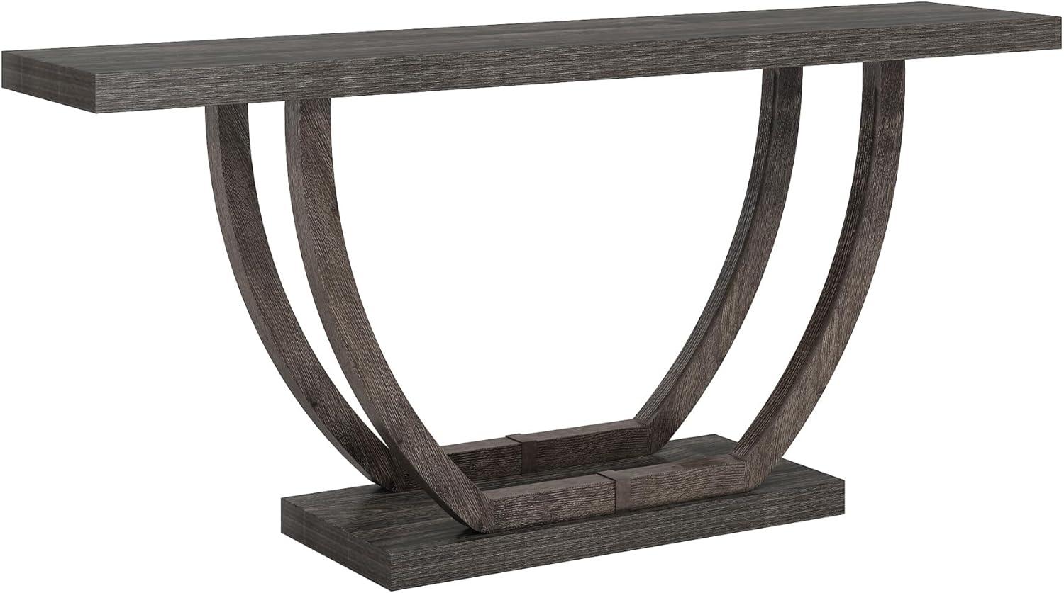 Resenkos Entryway Table, Console Sofa Table,63" Farmhouse Console Table, 2-Tier Entryway Sofa Table Gray