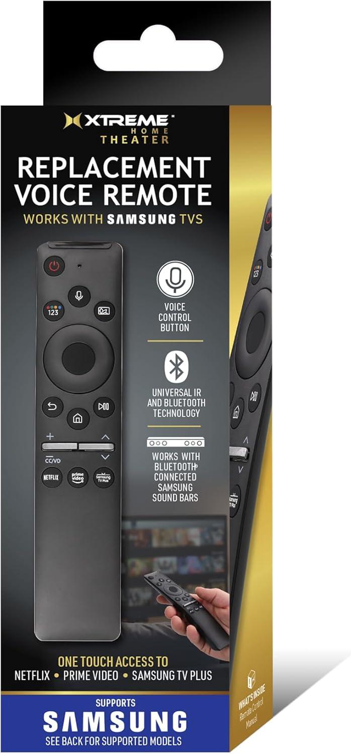 Xtreme Samsung Replacement Black Bluetooth Television Remote, Netflix, Voice Control, TVs, Soundbar