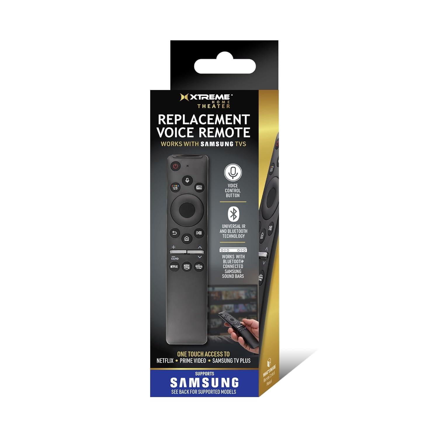 Xtreme Samsung Replacement Black Bluetooth Television Remote, Netflix, Voice Control, TVs, Soundbar