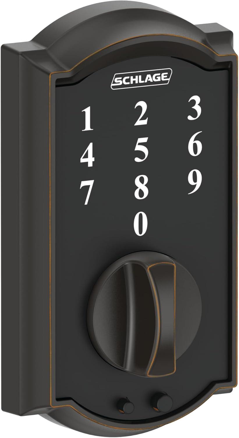 Aged Bronze Camelot Trim Touchscreen Deadbolt Lock