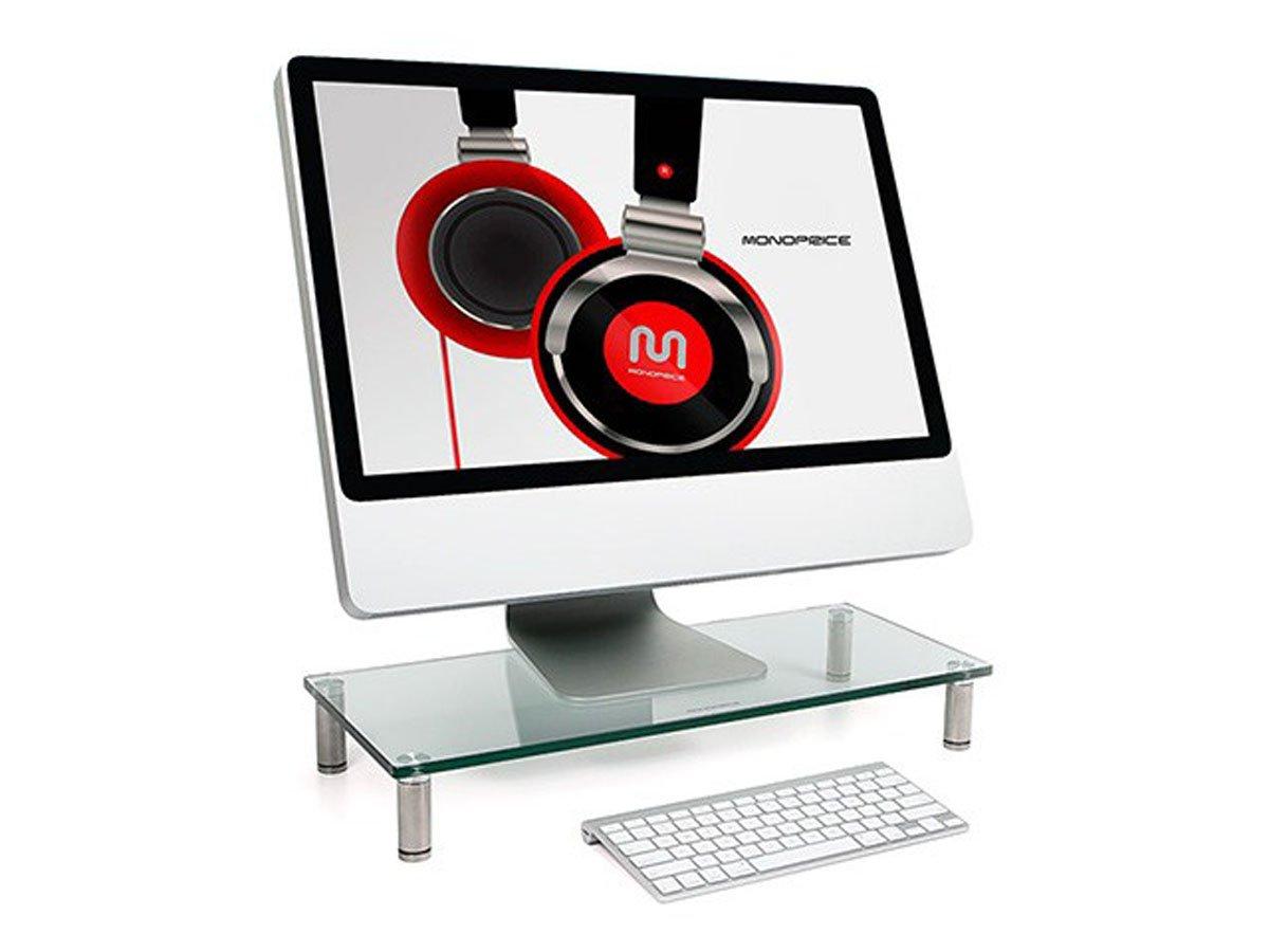 Monoprice Multimedia Desktop Stand 22" x 9.5" - Stand & Riser, Laptop Stand, Desktop TV Stand w/ Height Adjustable Legs - Workstream Collection