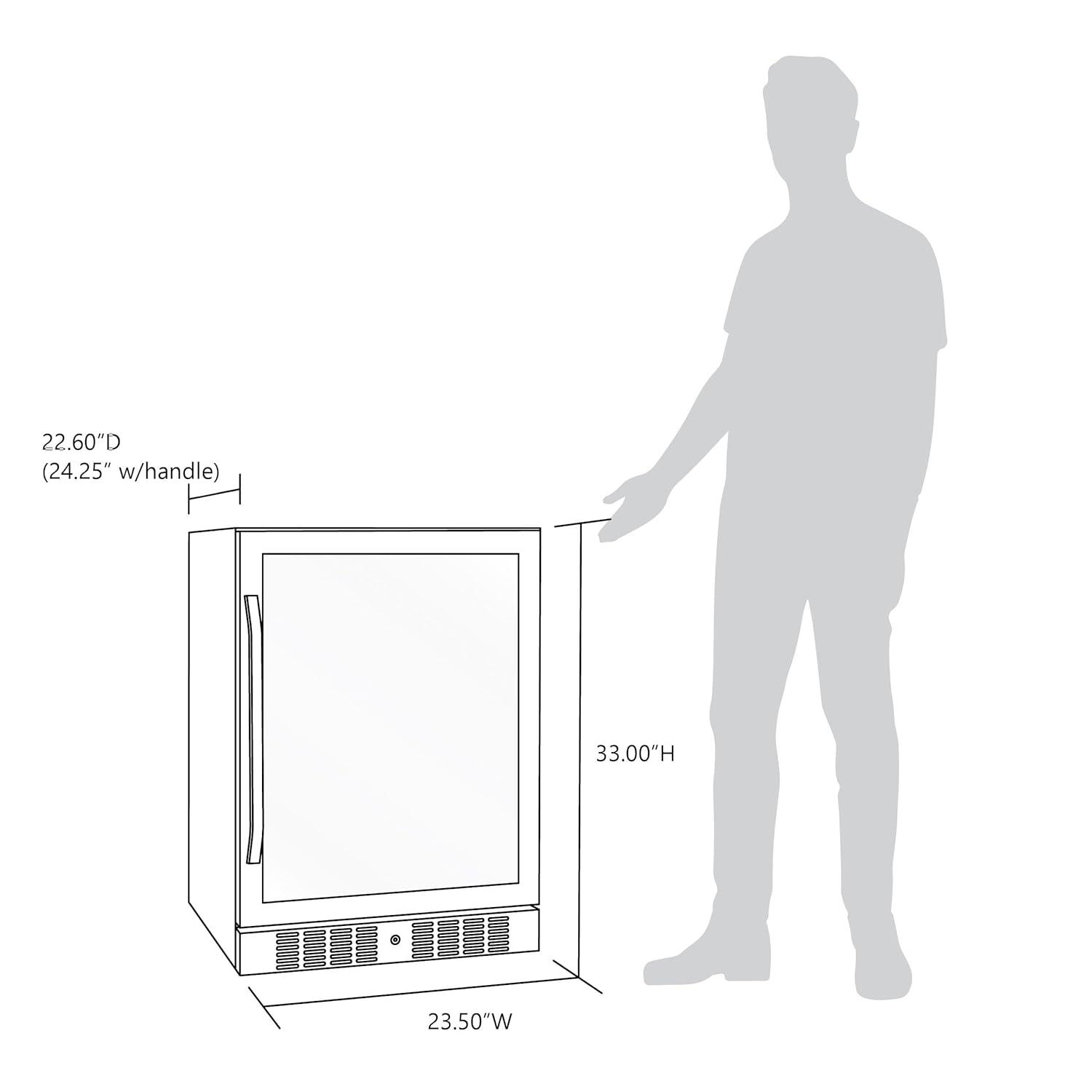 Newair 24" Built-in or Freestanding 177 Can Beverage Fridge in Stainless Steel