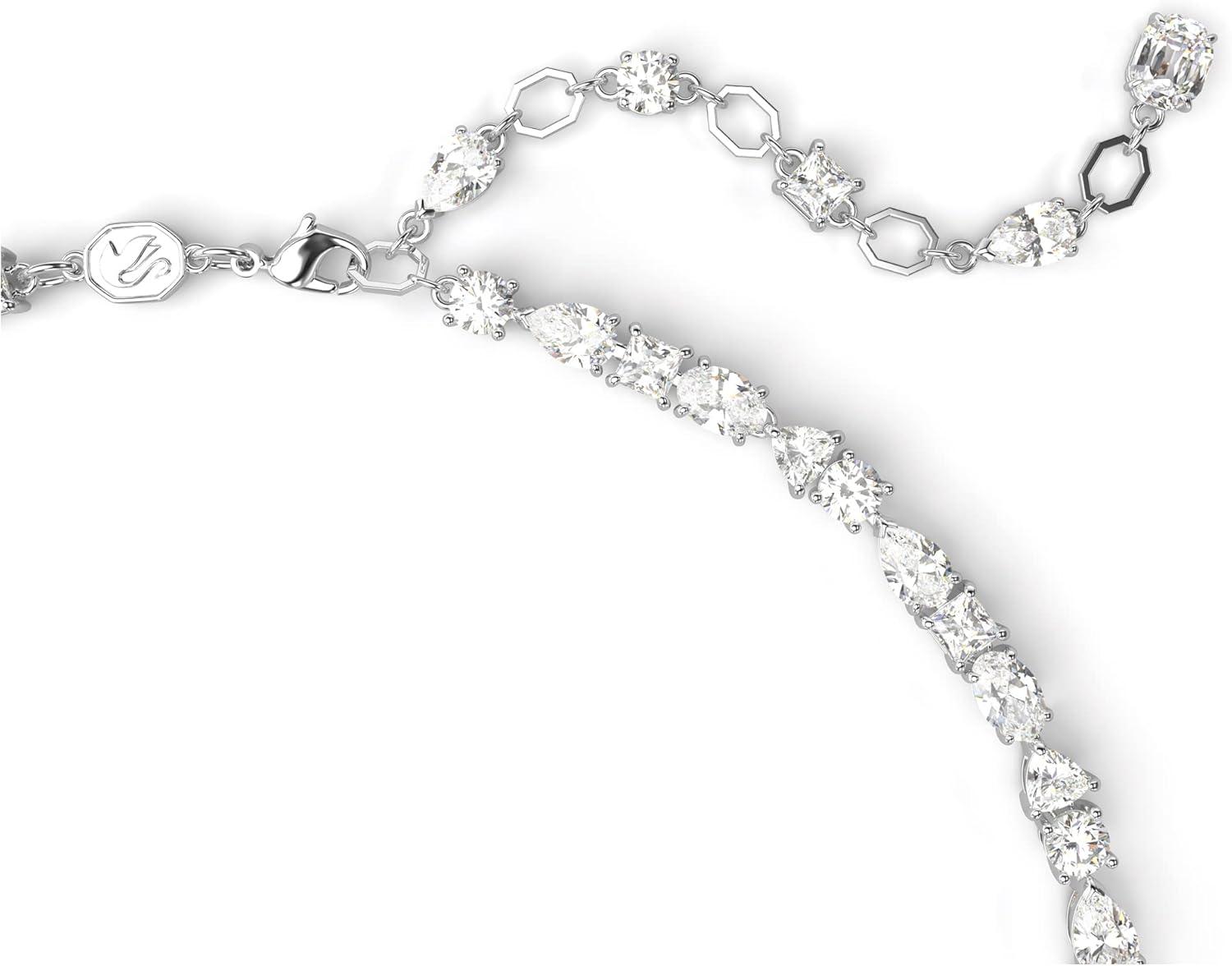 Elegant White Crystal and Rhodium Plated Necklace