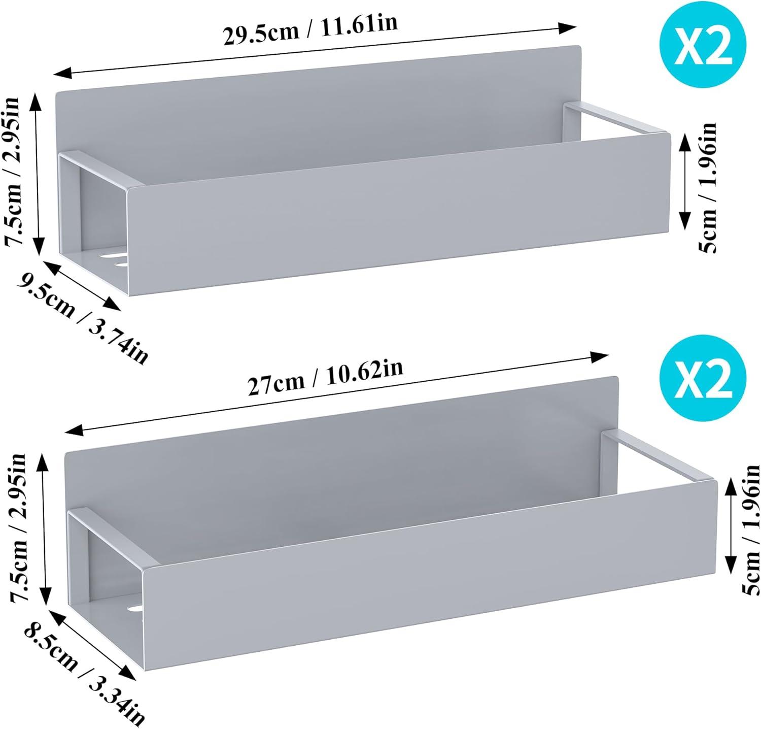 Gray Magnetic Spice Storage Rack Organizer Set for Refrigerator