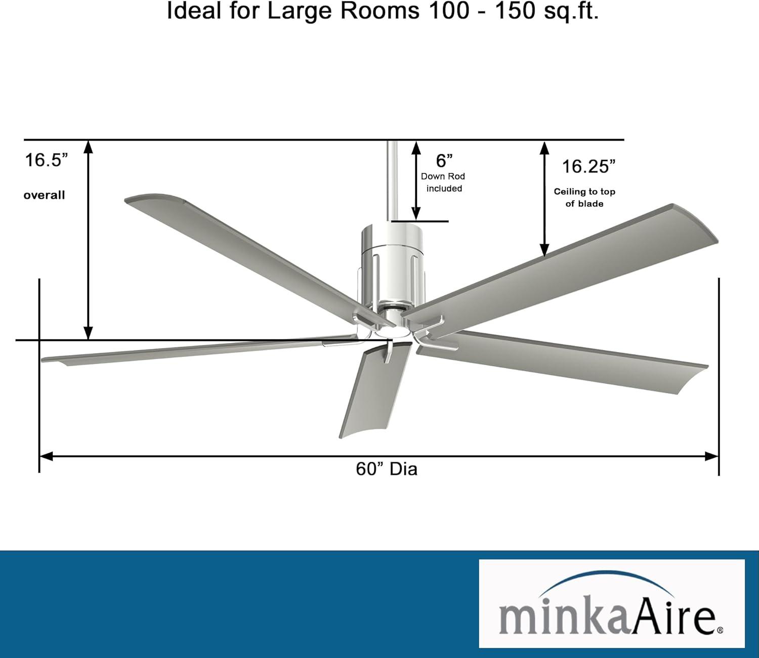 60" CLEAN 5 - Blade LED Standard Ceiling Fan with Light Kit Included