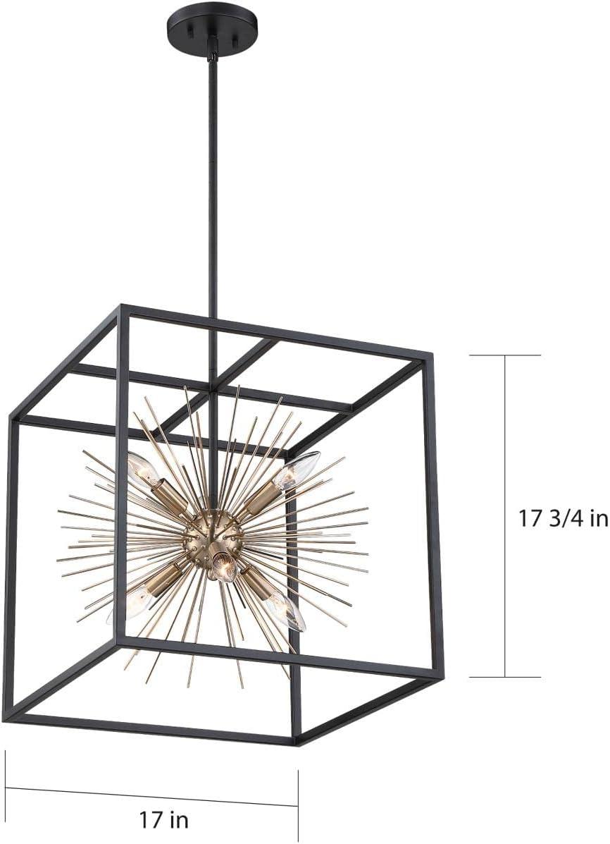 Nuvo 60/6730 Spirefly 6 Light Pendant Fixture,Matte Black