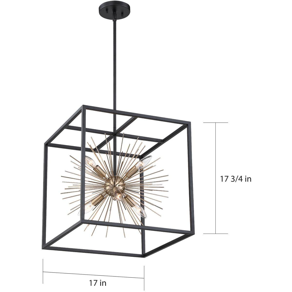 Nuvo 60/6730 Spirefly 6 Light Pendant Fixture,Matte Black