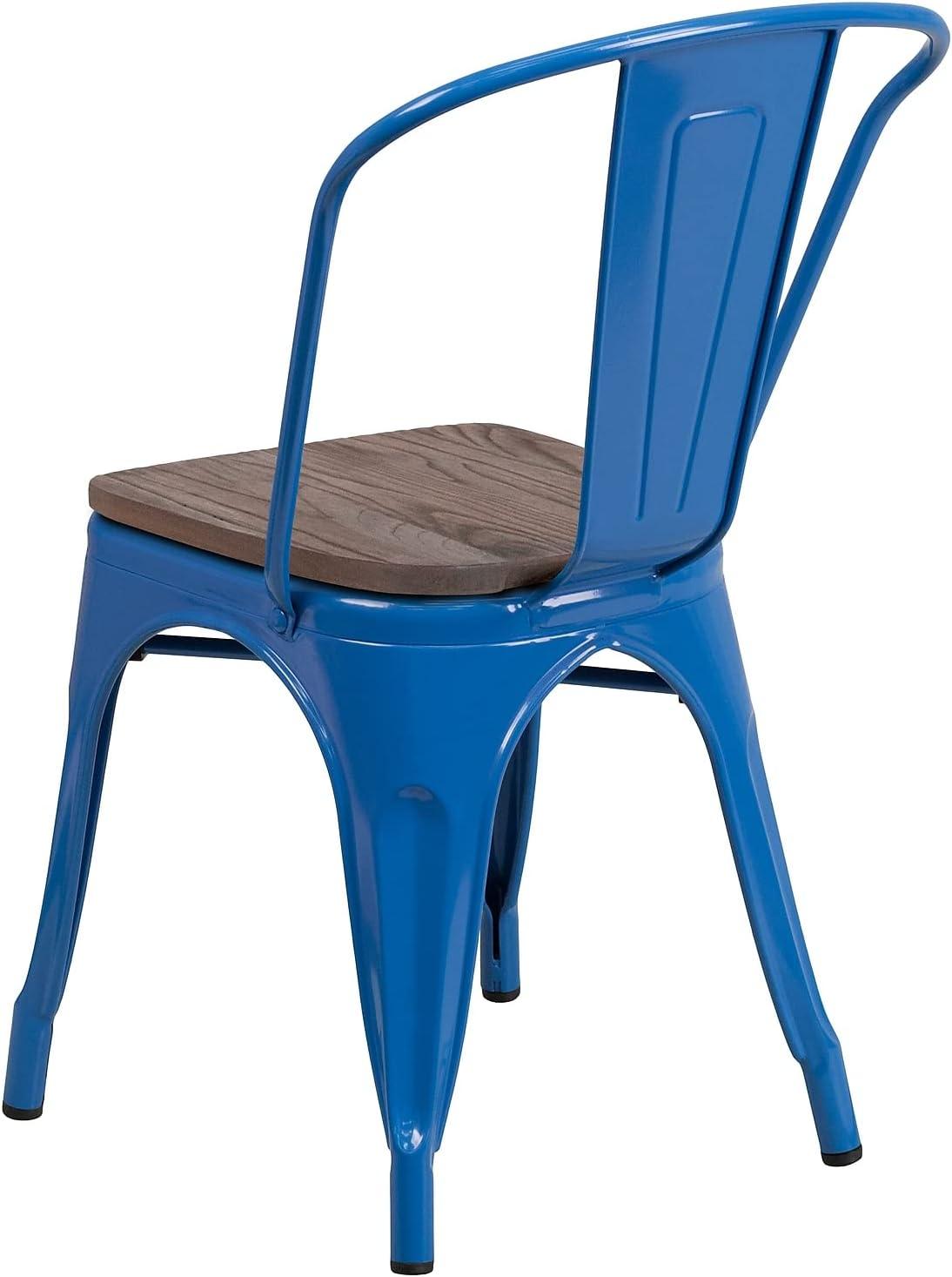 High-Grade Blue Galvanized Steel Stackable Office Chair