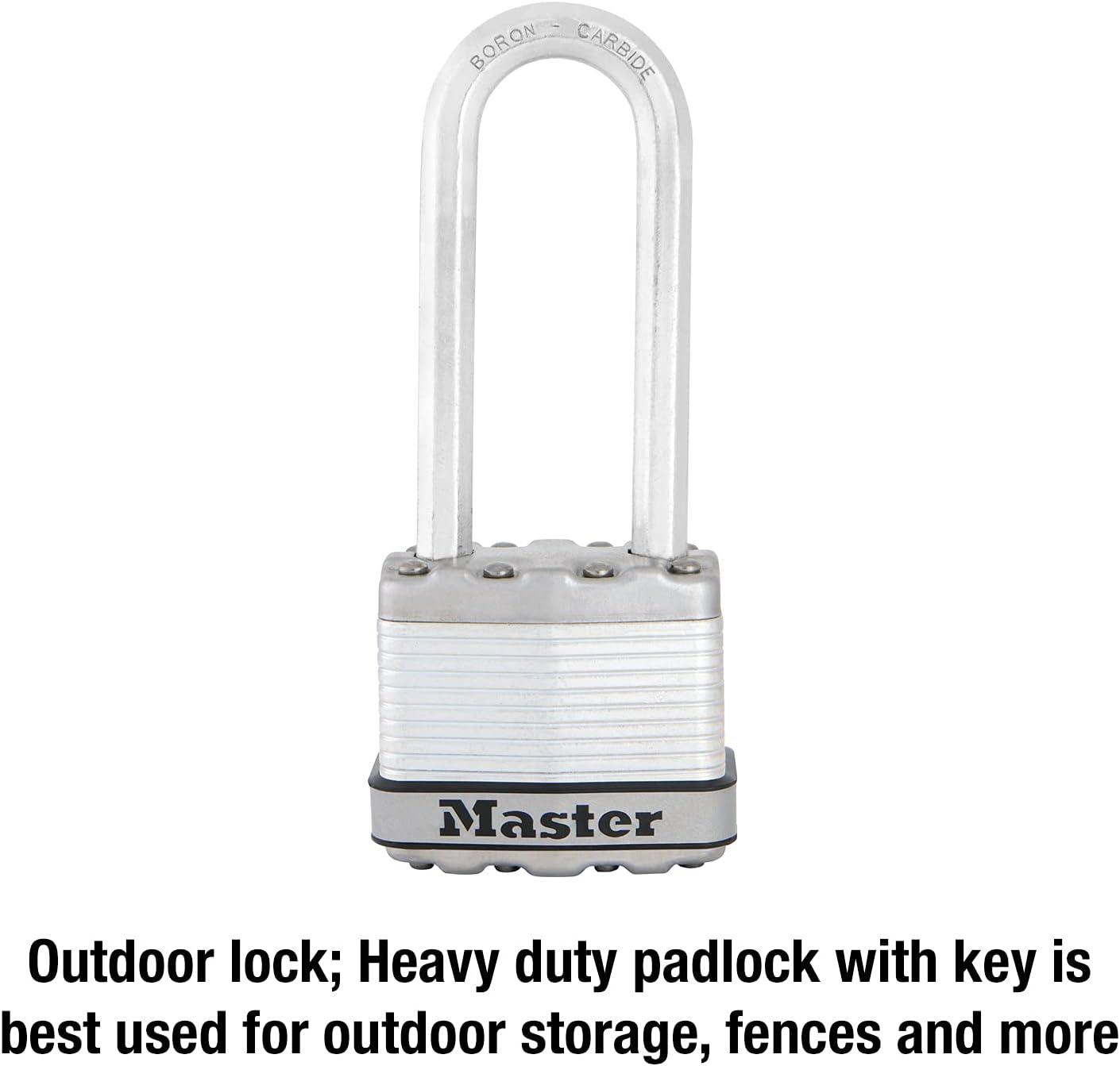 Master Lock 1-9/16" H x 11/16" W x 1-3/4" L Laminated Steel Dual Ball Bearing Locking Padlock