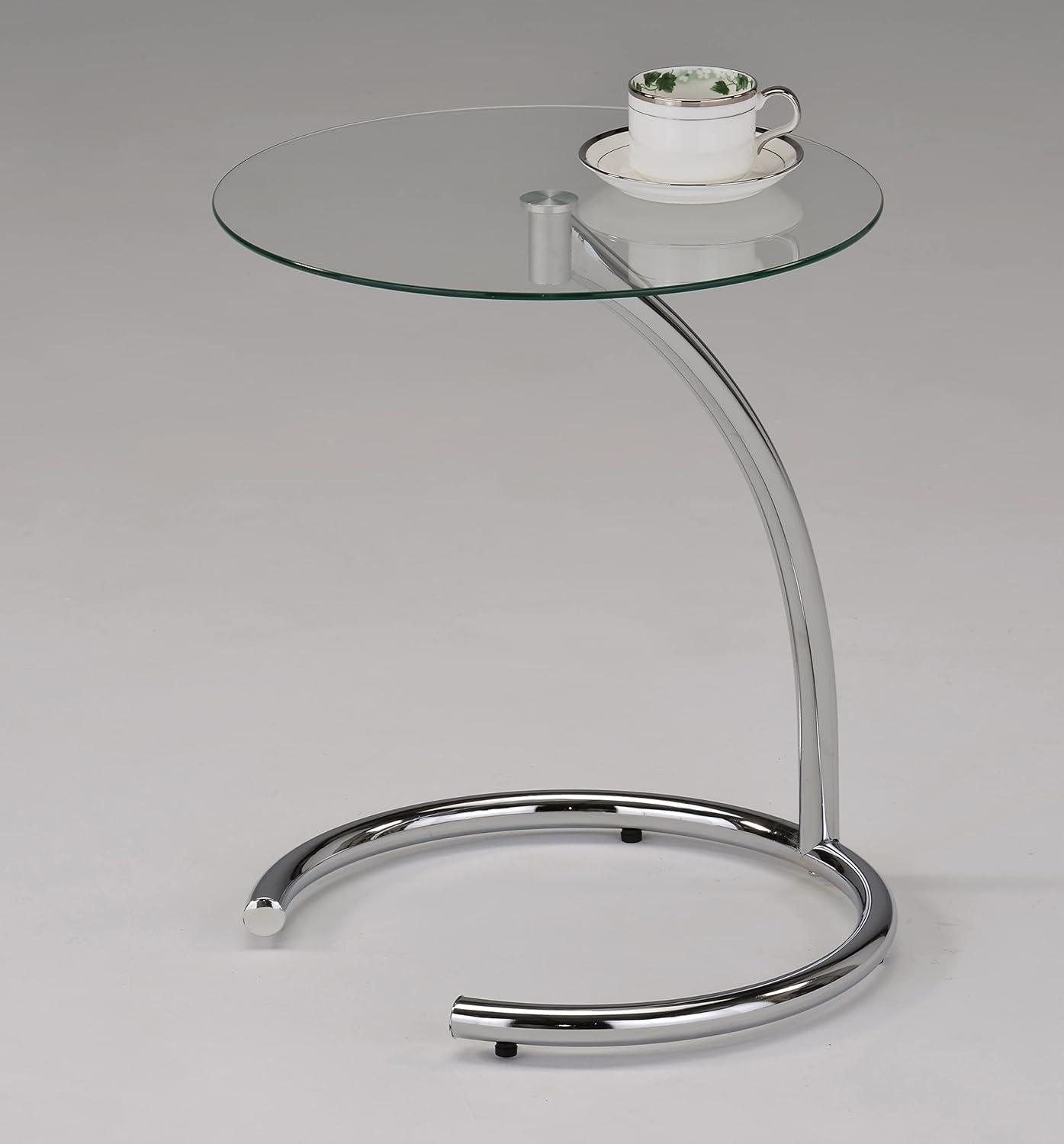 Kings Brand Furniture - Chrome with Glass Modern Accent Side End Table