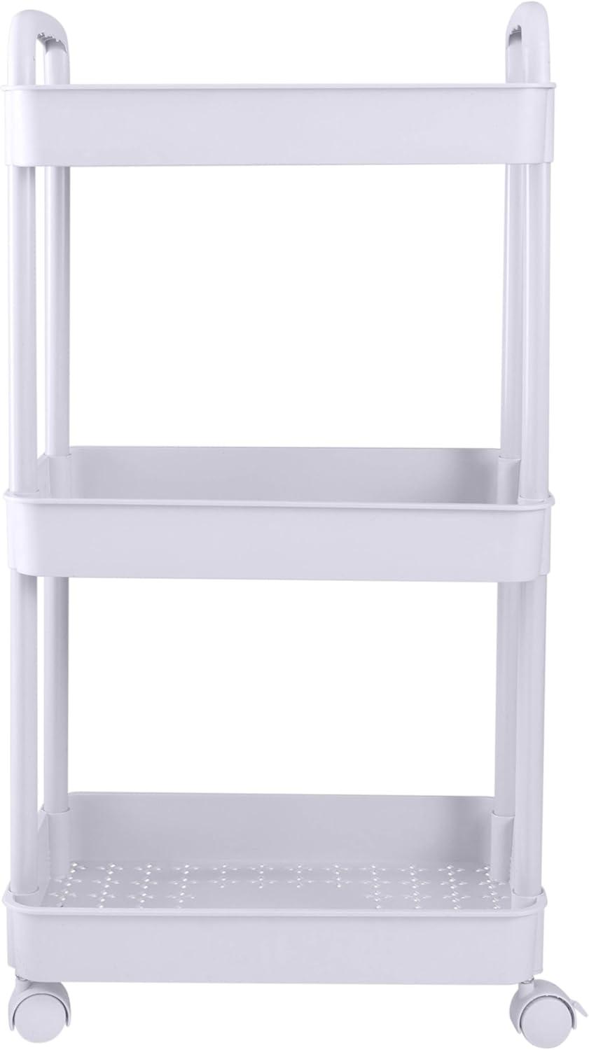 Organize it All 3 Tier Rolling Storage Cart in White