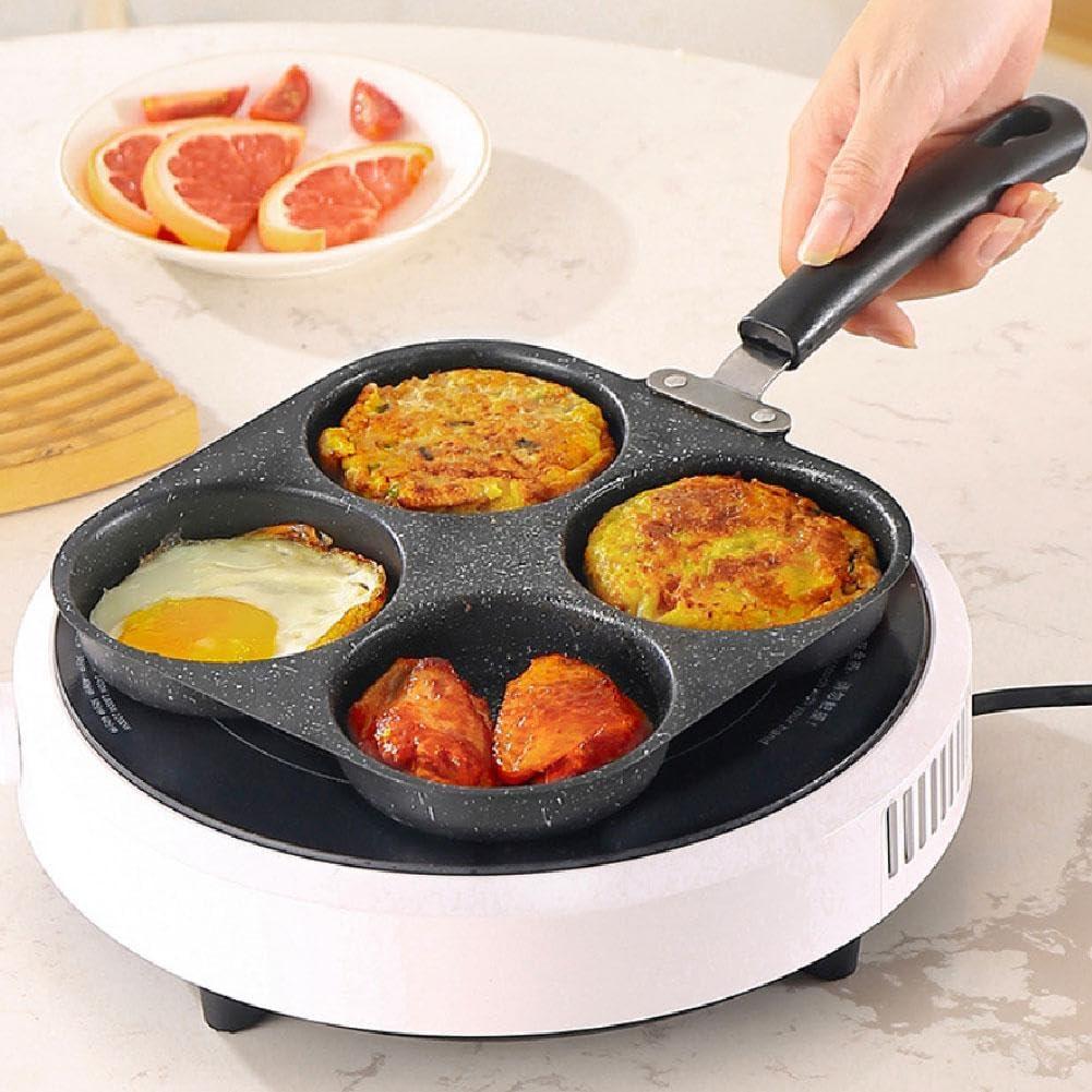 Egg Pan,Breakfast Frying Pan,4 Cup Egg Pans Nonstick,Nonstick Granite Omelette Skillet,Pancake Pan and Egg Cooker and Grill Pan,Suitable for Gas and Induction Cooktops