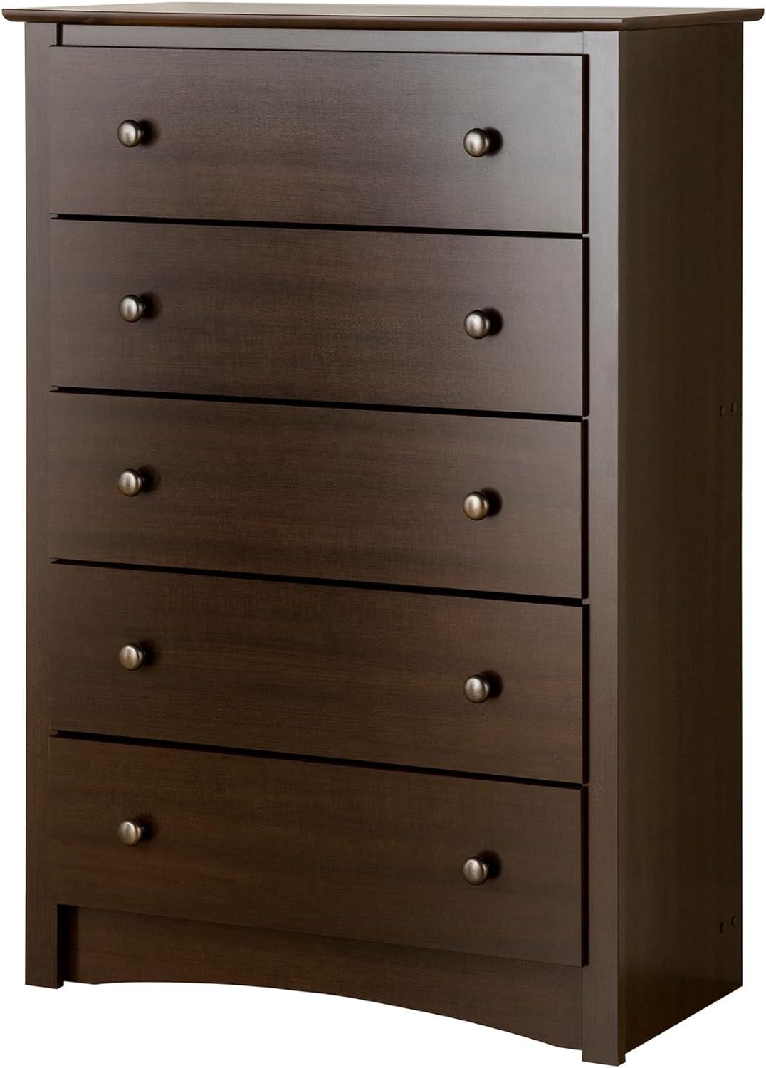 King Mate's Platform Storage Bed with 6 Drawers Drifted Gray - Prepac: King-Sized, No Box Spring Needed