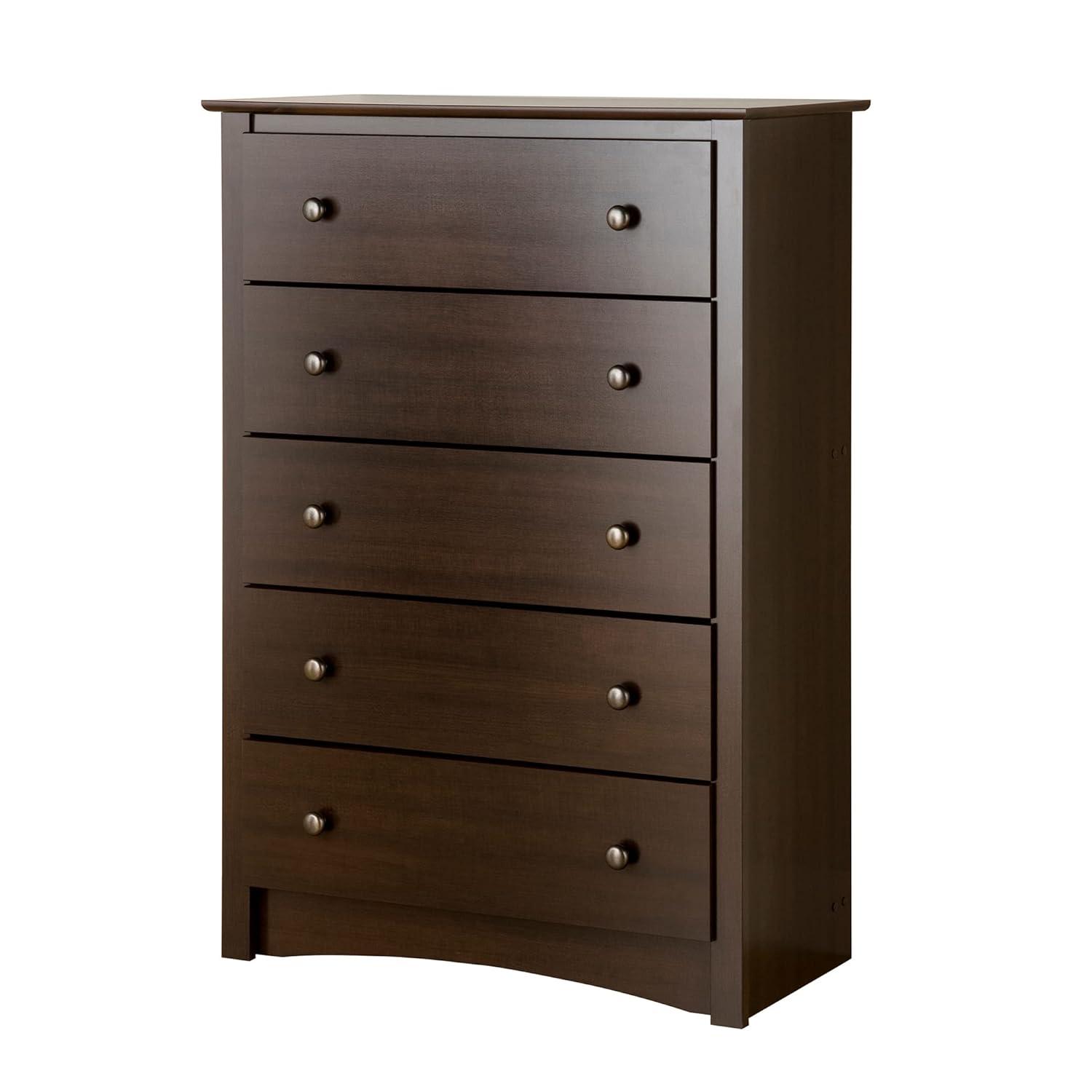 King Mate's Platform Storage Bed with 6 Drawers Drifted Gray - Prepac: King-Sized, No Box Spring Needed