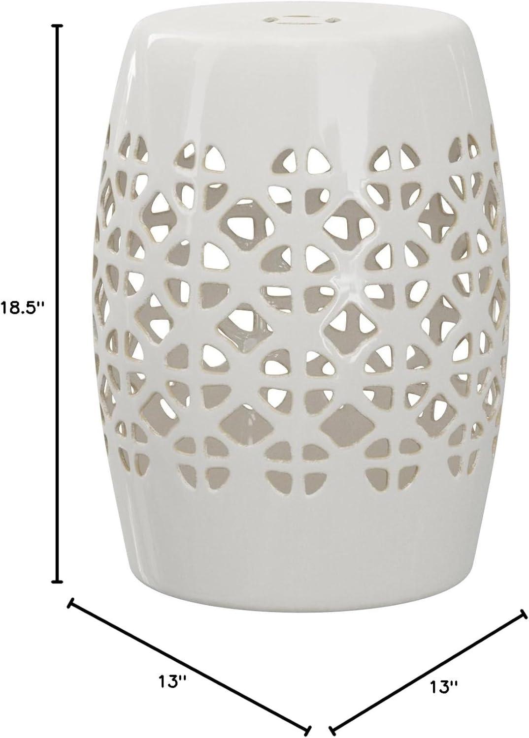 Circle Lattice Garden Stool - Indoor/Outdoor - ACS4508 - Creme - Safavieh