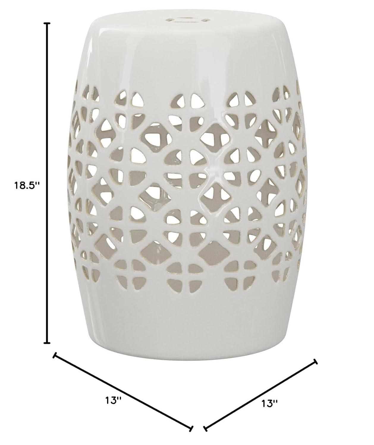 Circle Lattice Garden Stool - Indoor/Outdoor - ACS4508 - Creme - Safavieh