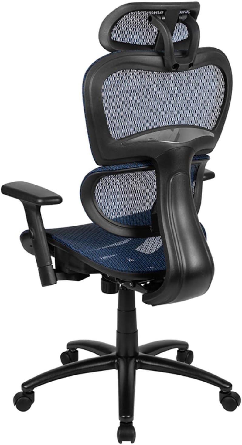 Flash Furniture Ergonomic Mesh Office Chair with 2-to-1 Synchro-Tilt, Adjustable Headrest, Lumbar Support, and Adjustable Pivot Arms