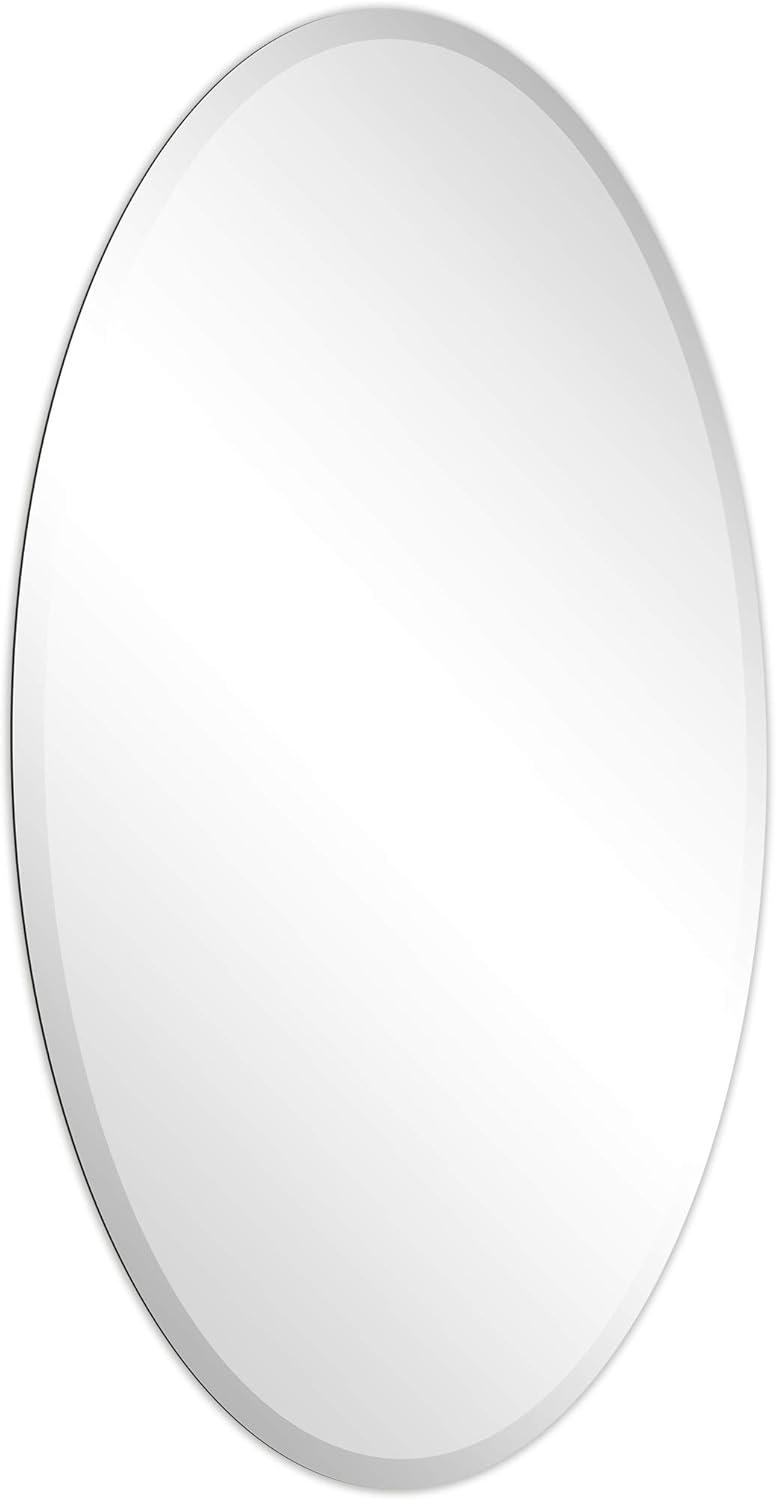 Empire Art Direct  24 x 36 in. Frameless Beveled Oval Wall Mirror - 1 in. Beveled Edge