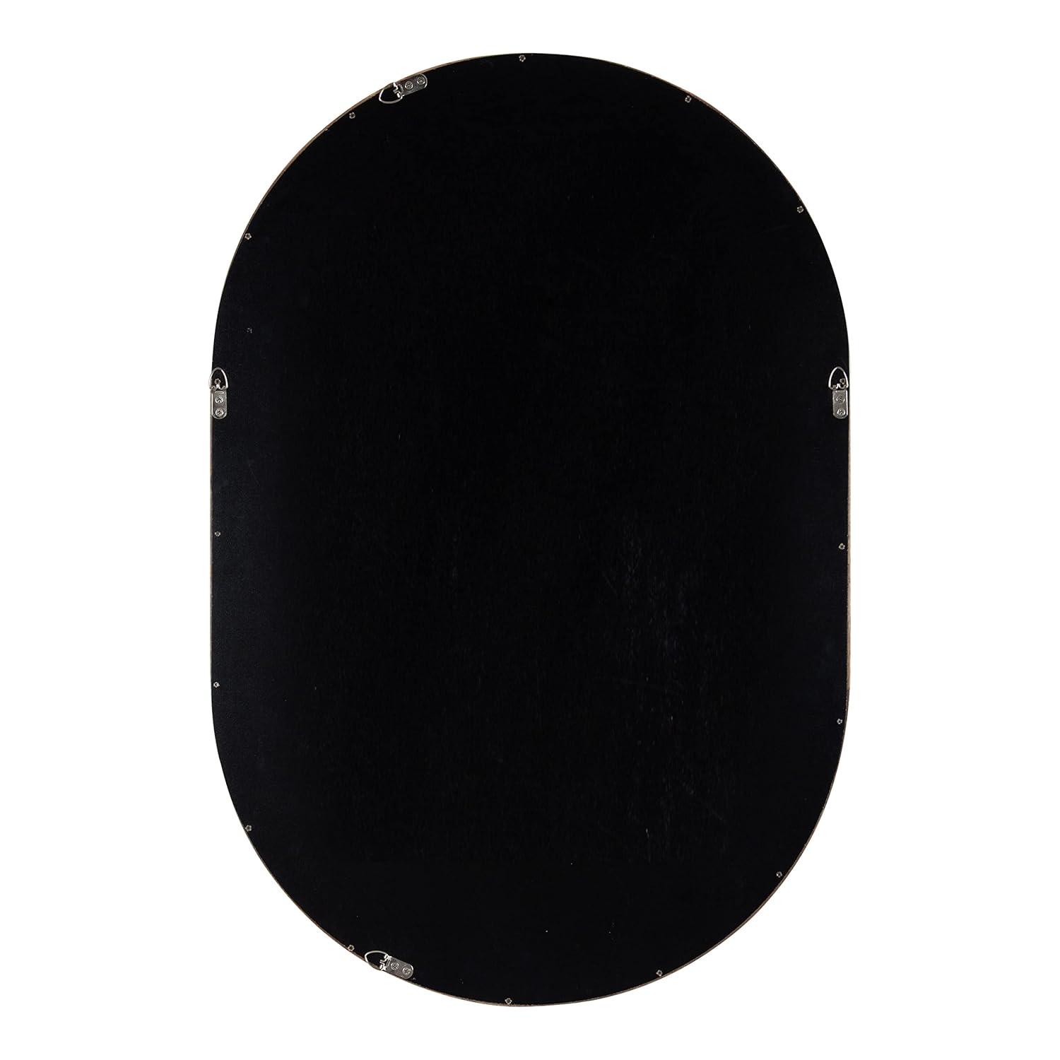 Kate and Laurel Hutton Wood Capsule Mirror, 24x36, Walnut Brown