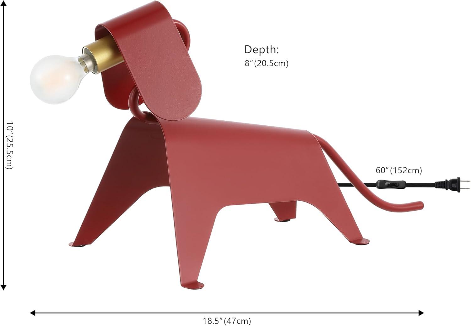 Red Modern Industrial Iron Canine LED Kids' Lamp