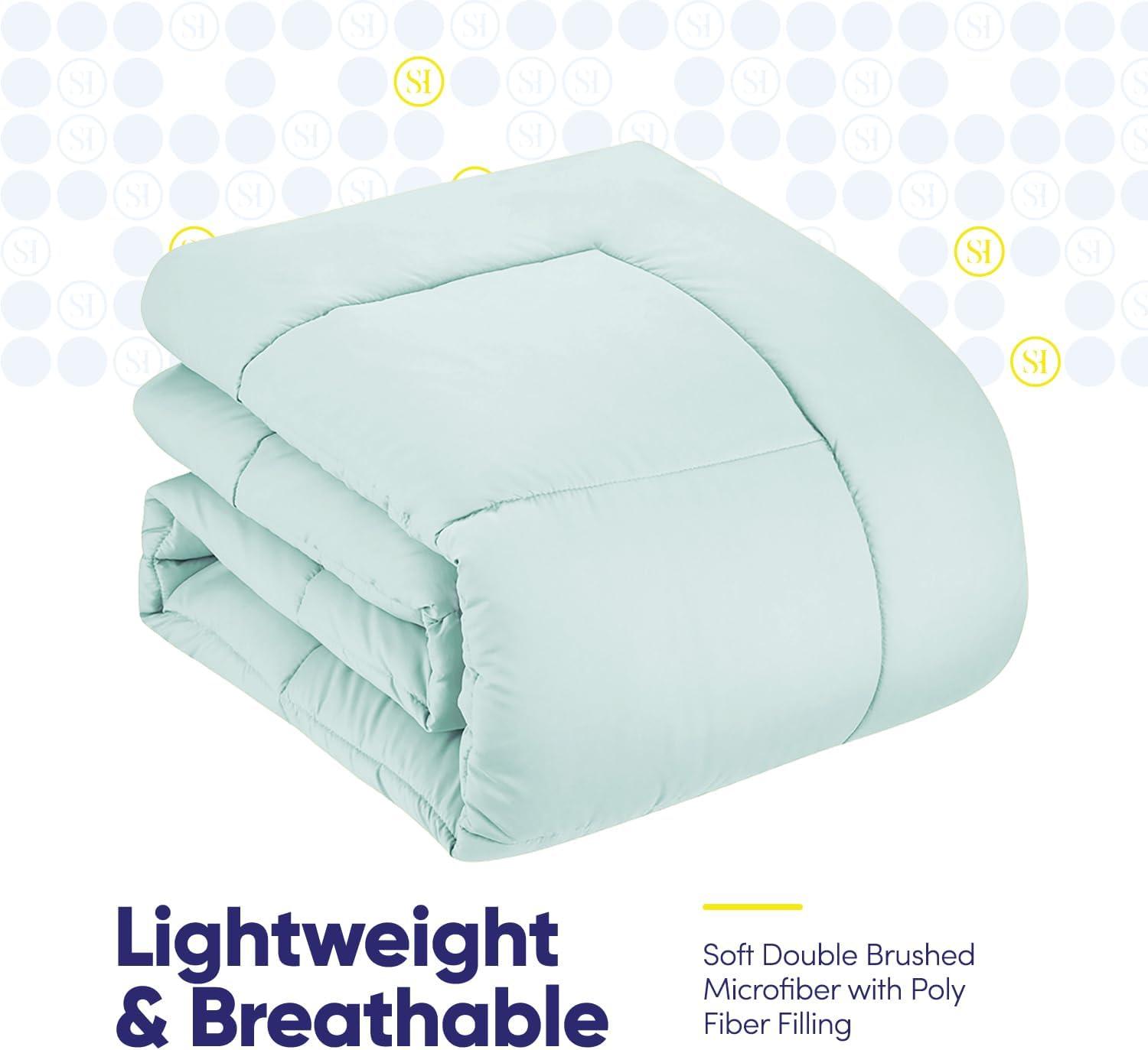 Sweet Home Collection All Season Bed-in-A-Bag 5pc/7pc Solid Color Comforter & Sheet Set Ultra Soft Bedding by Sweet Home Collection