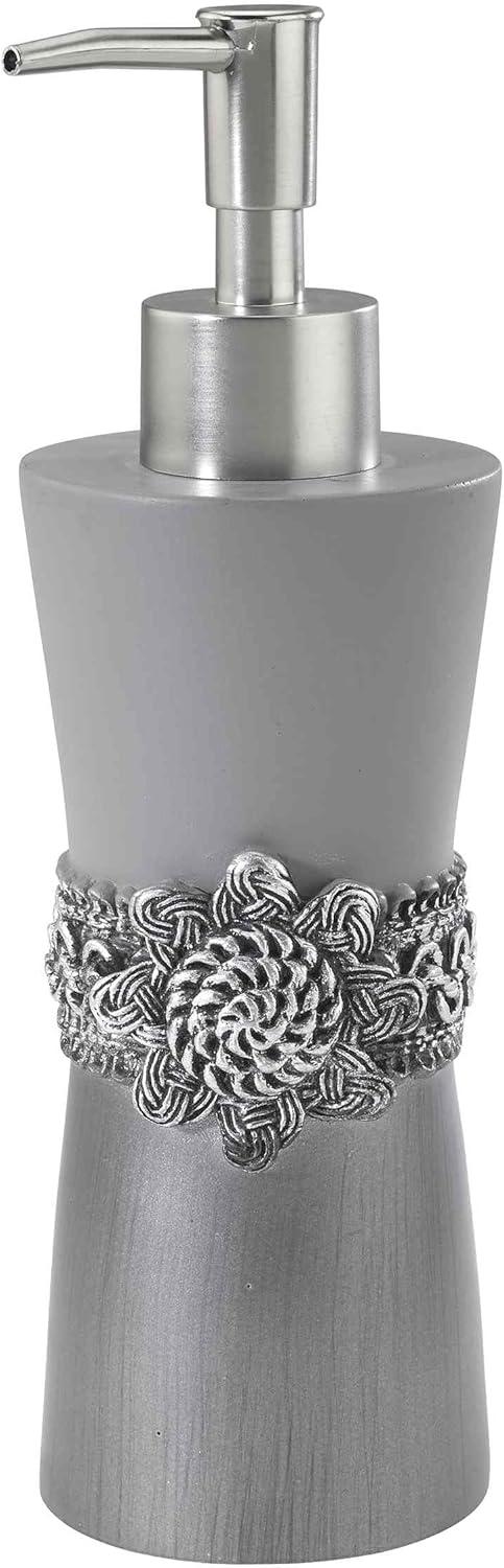 Braided Medallion Gray and Silver Resin Bath Accessory Set