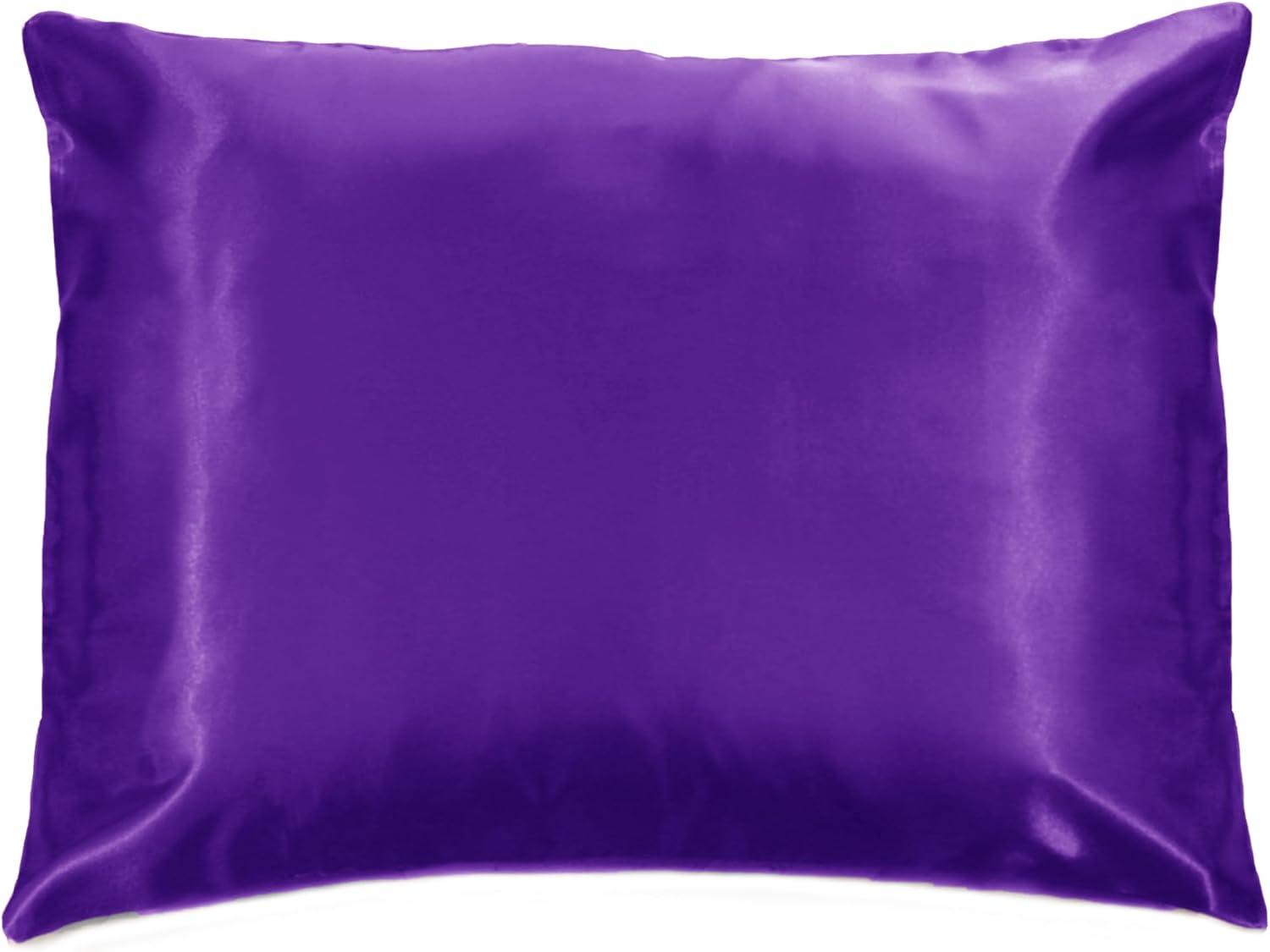 Morning Glamour Standard Satin Solid Pillowcase Set Purple