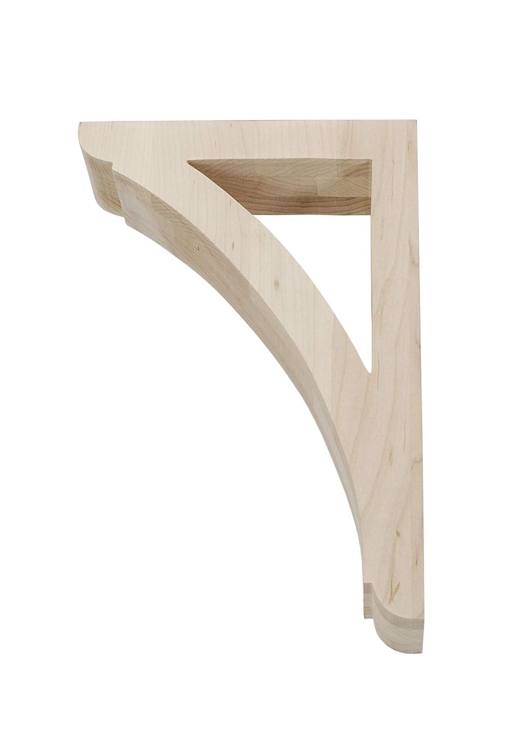 12 in x 2-1/2 in x 8 in Unfinished Medium Solid Traditional Plain Wood Bracket Corbel