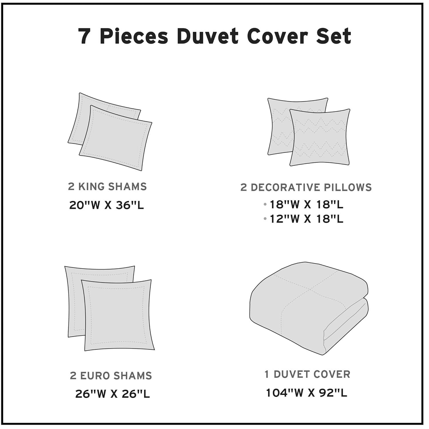 Intelligent Design Brooklyn Cotton Jacquard Duvet Cover Set with Euro Shams and Throw Pillows