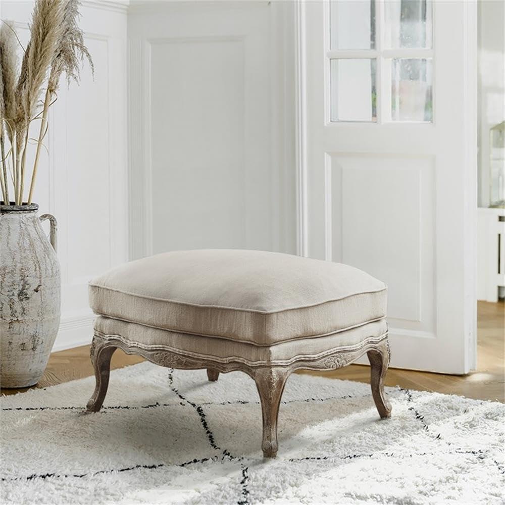 Lexicon Parlier Traditional Wood Accent Ottoman in Natural