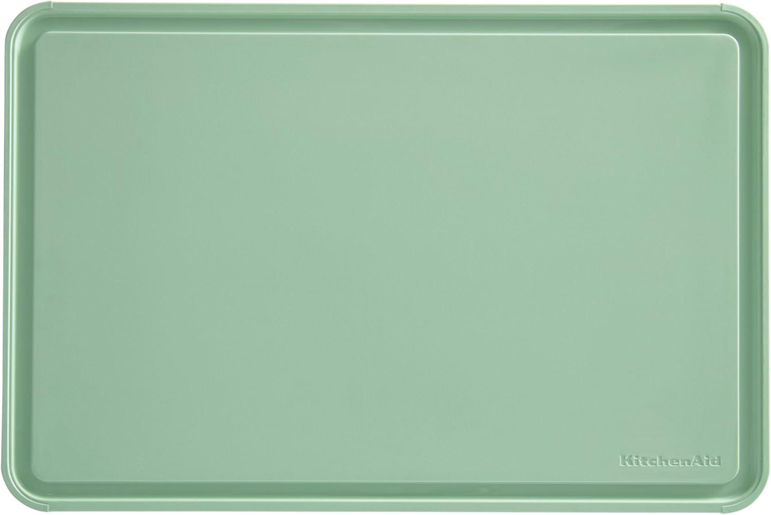 Pistachio Green Rectangular Plastic Cutting Board with Non-Slip Edges