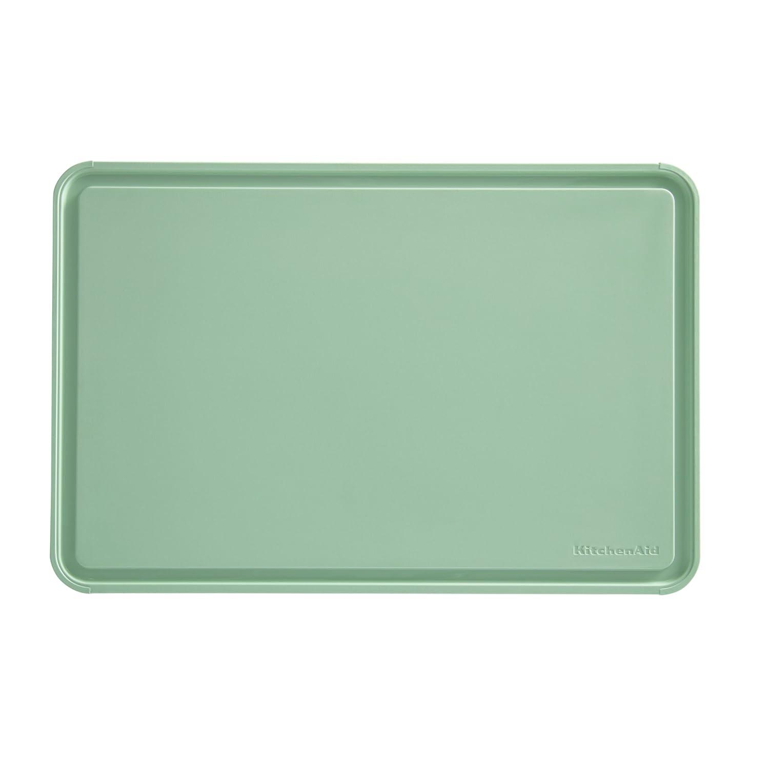 KitchenAid 12x18 Poly Cutting Board, Perimeter Trench, Non Slip Edges, Dishwasher Safe Pistachio
