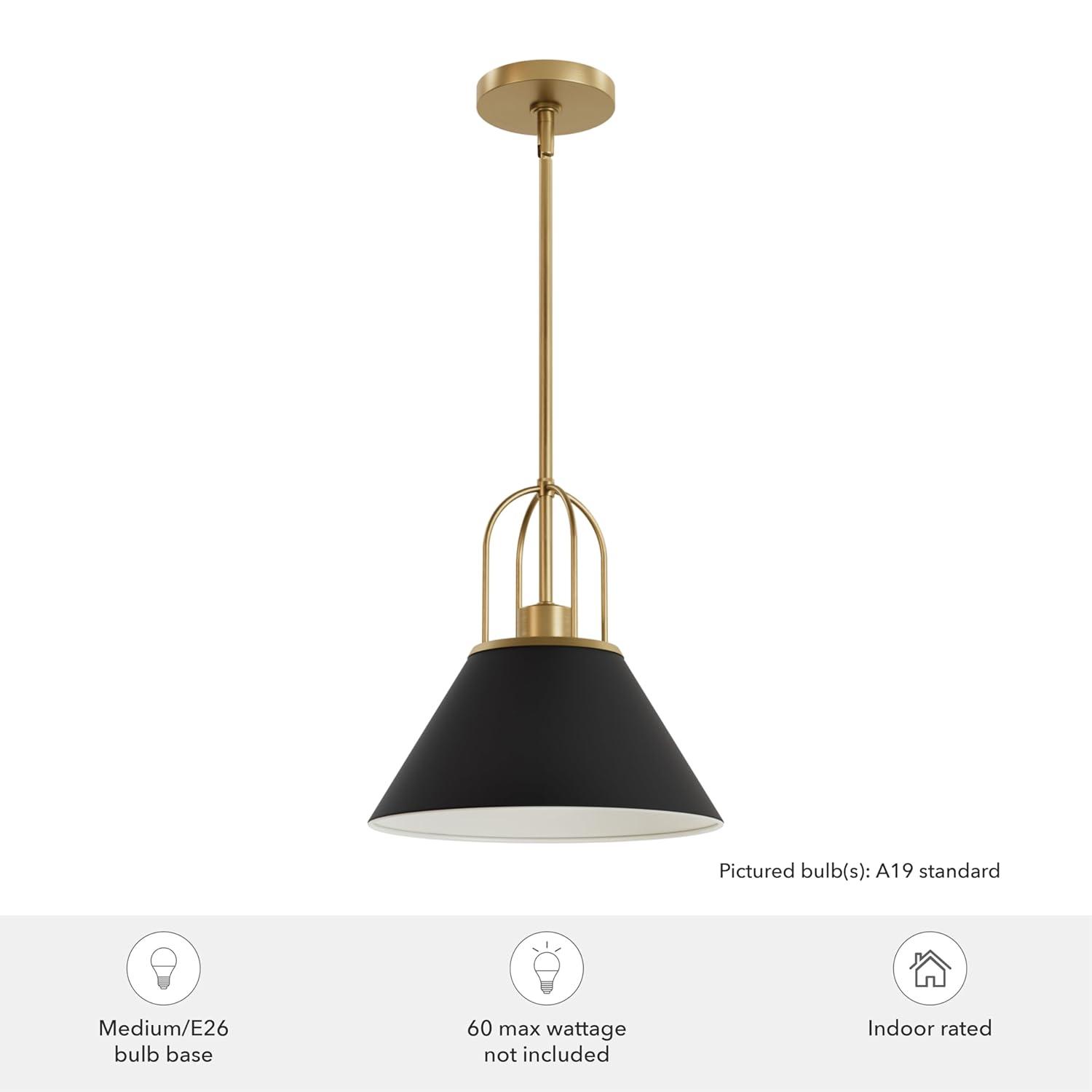 Jasmine Roth Collection + Hunter Jasmine Roth 1 - Light Flat Matte Black Cone Pendant