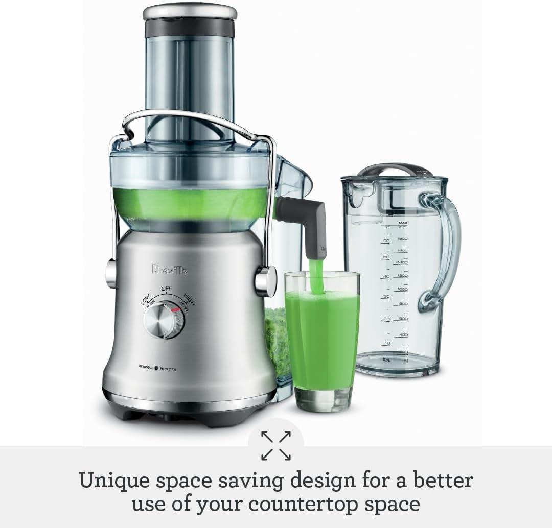 Breville Juice Fountain Cold Plus Brushed Stainless Steel BJE530BSS: 1000W Electric Juicer, 2 Speeds, Dishwasher-Safe Parts