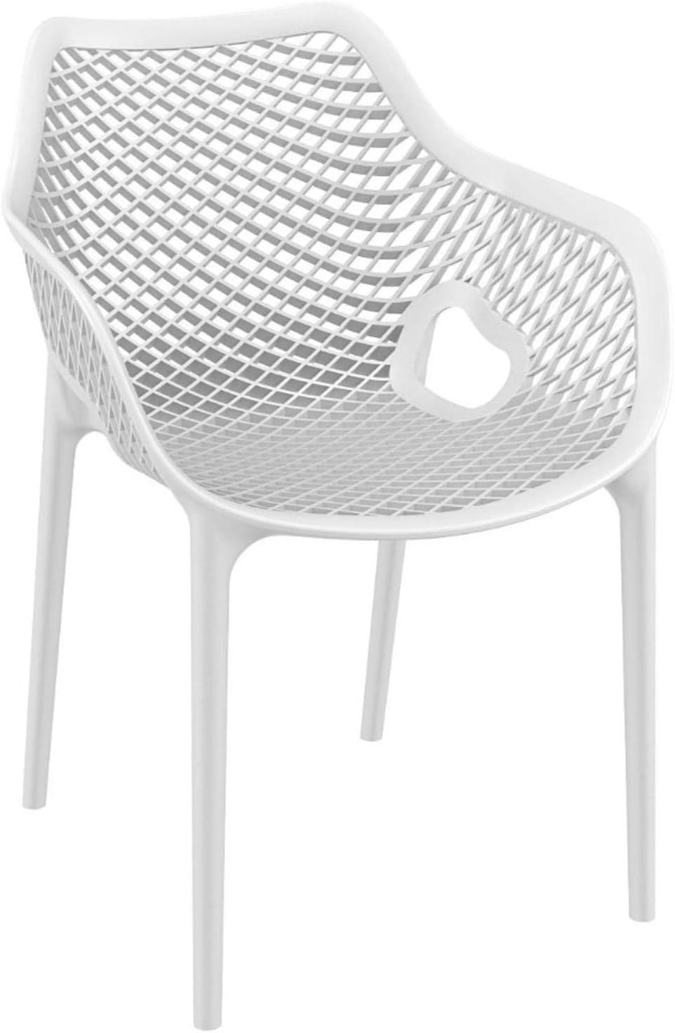 Modern Air XL White Polypropylene Outdoor Dining Chair