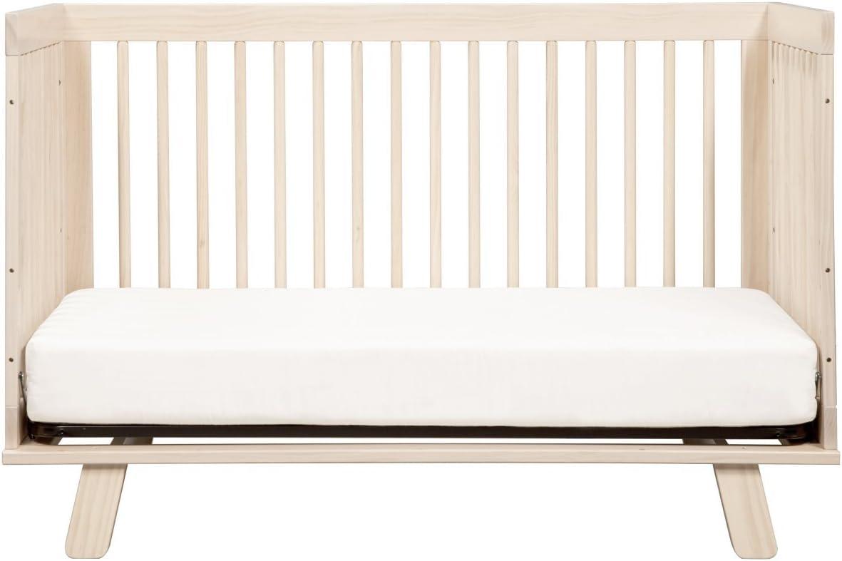 Babyletto Hudson Washed Natural Wood 3-in-1 Convertible Baby Crib with Toddler Bed Conversion Kit
