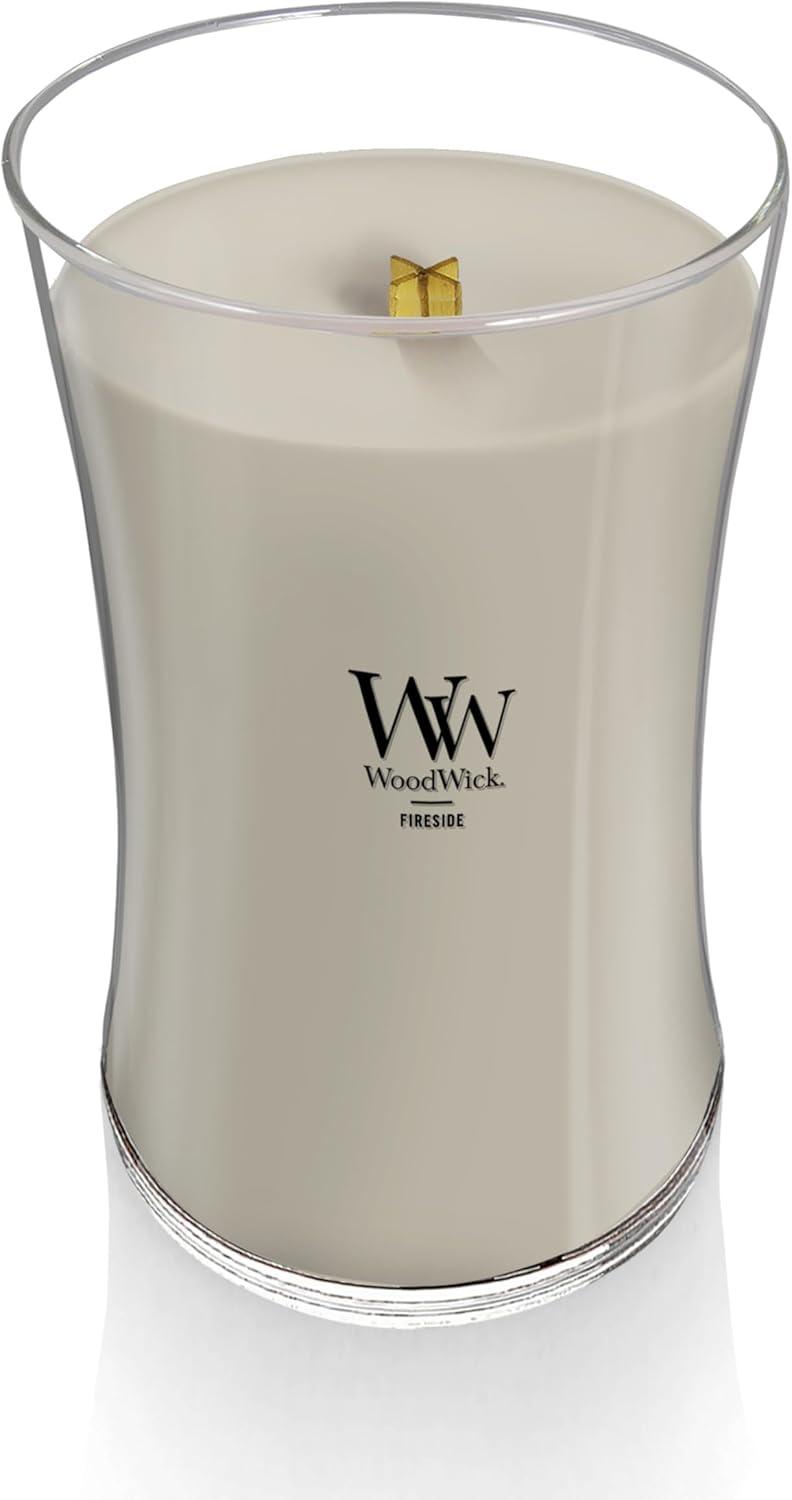Woodwick Large Hourglass Candle, Fireside, 21.5 oz.