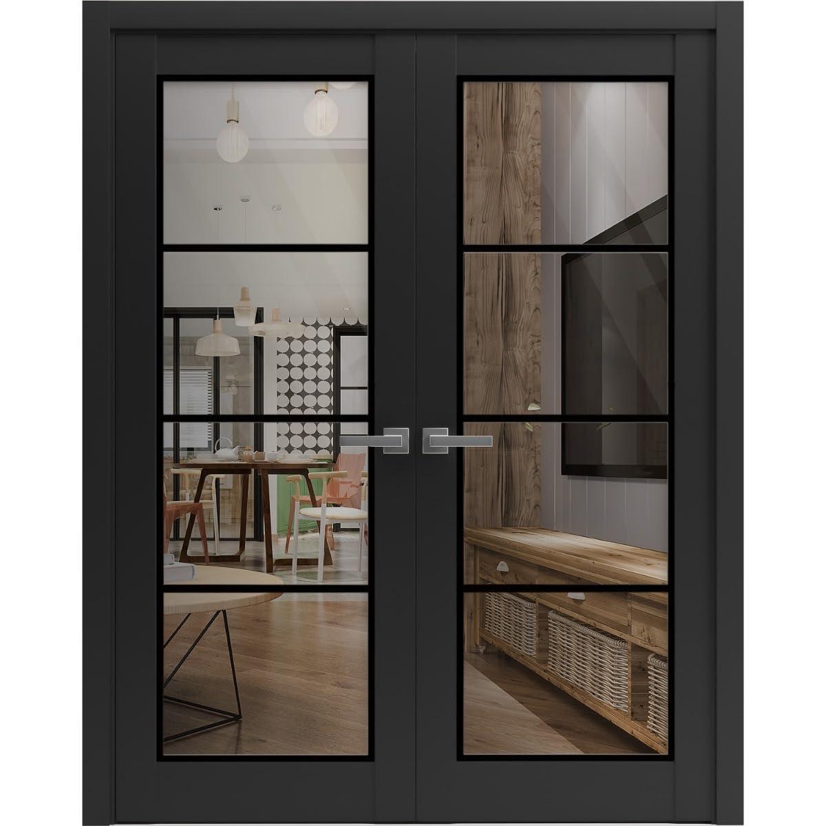 SARTODOORS 2466 Solid + Manufactured Wood Paneled French Doors