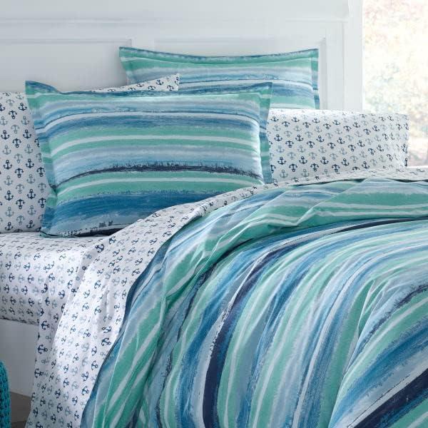 Alex Aqua/Blue Reversible 2 Piece Duvet Cover Set